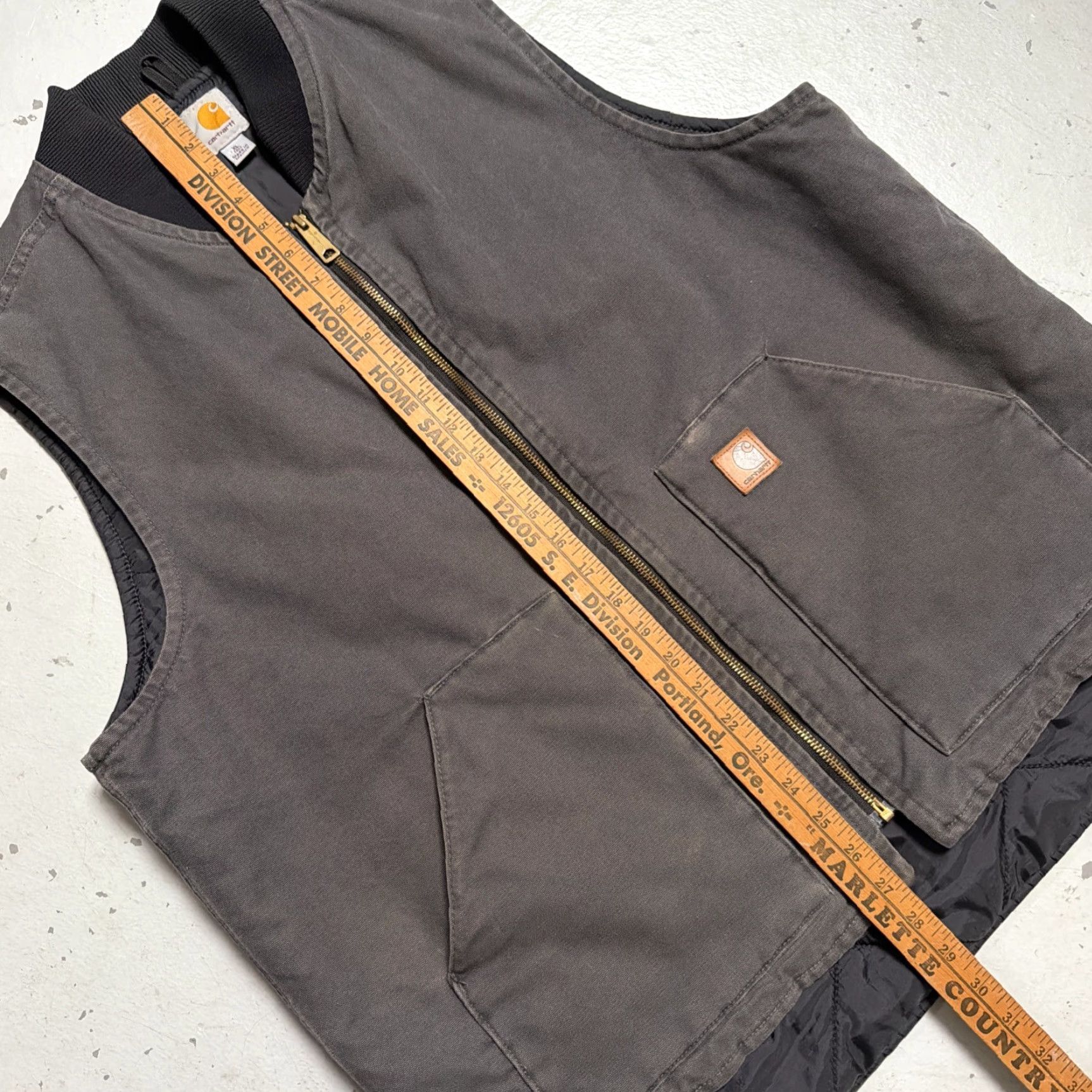 Carhartt VINTAGE Carhartt Vest Canvas Arctic Quilted Lined XL Tall Grey Charcoal Workwear Unisex Adults 90s Y2K Vintage City USA Size US XL / EU 56 / 4 - 5 Thumbnail