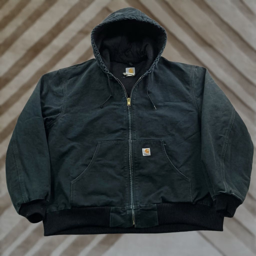 Carhartt Vintage 00s Carhartt Hooded Active Jacket J140 BLK | Grailed