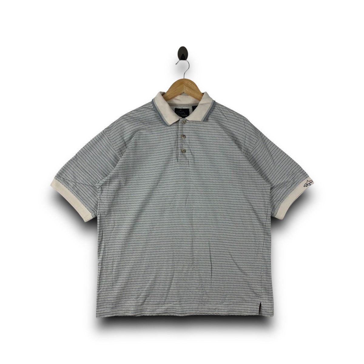 Vintage GREG NORMAN stripe design polo tee