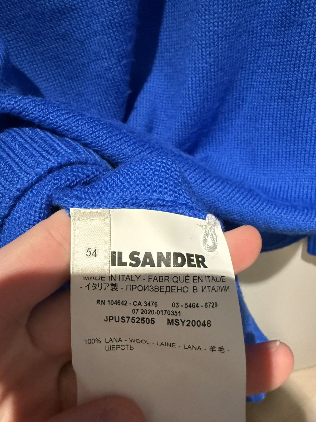 Jil Sander Jill Sander Blue Wool Sweater Size US L / EU 52-54 / 3 - 4 Thumbnail