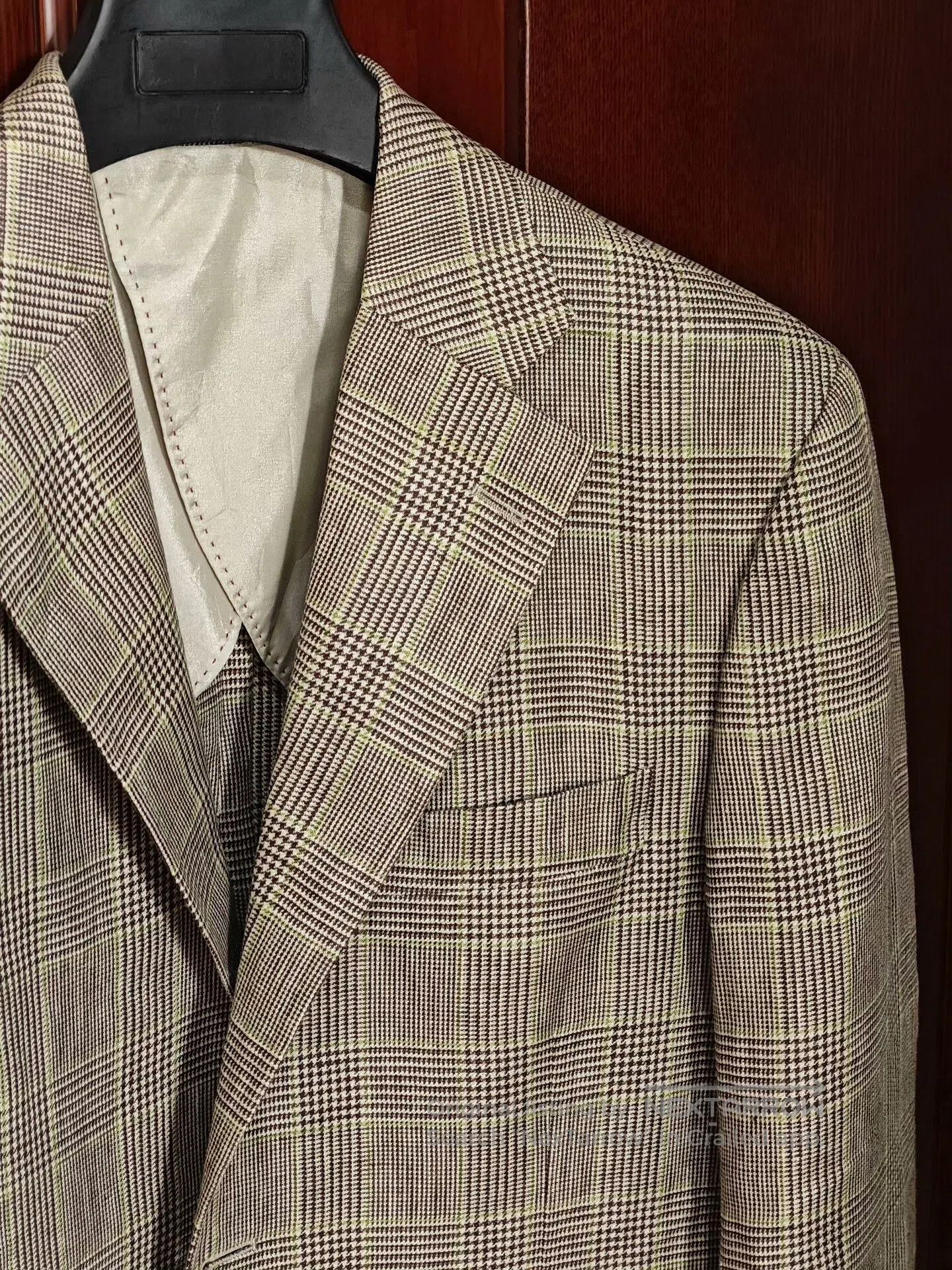 Morgano Italian Linen Checkered Blazer. Size US L / EU 52-54 / 3 - 2 Thumbnail
