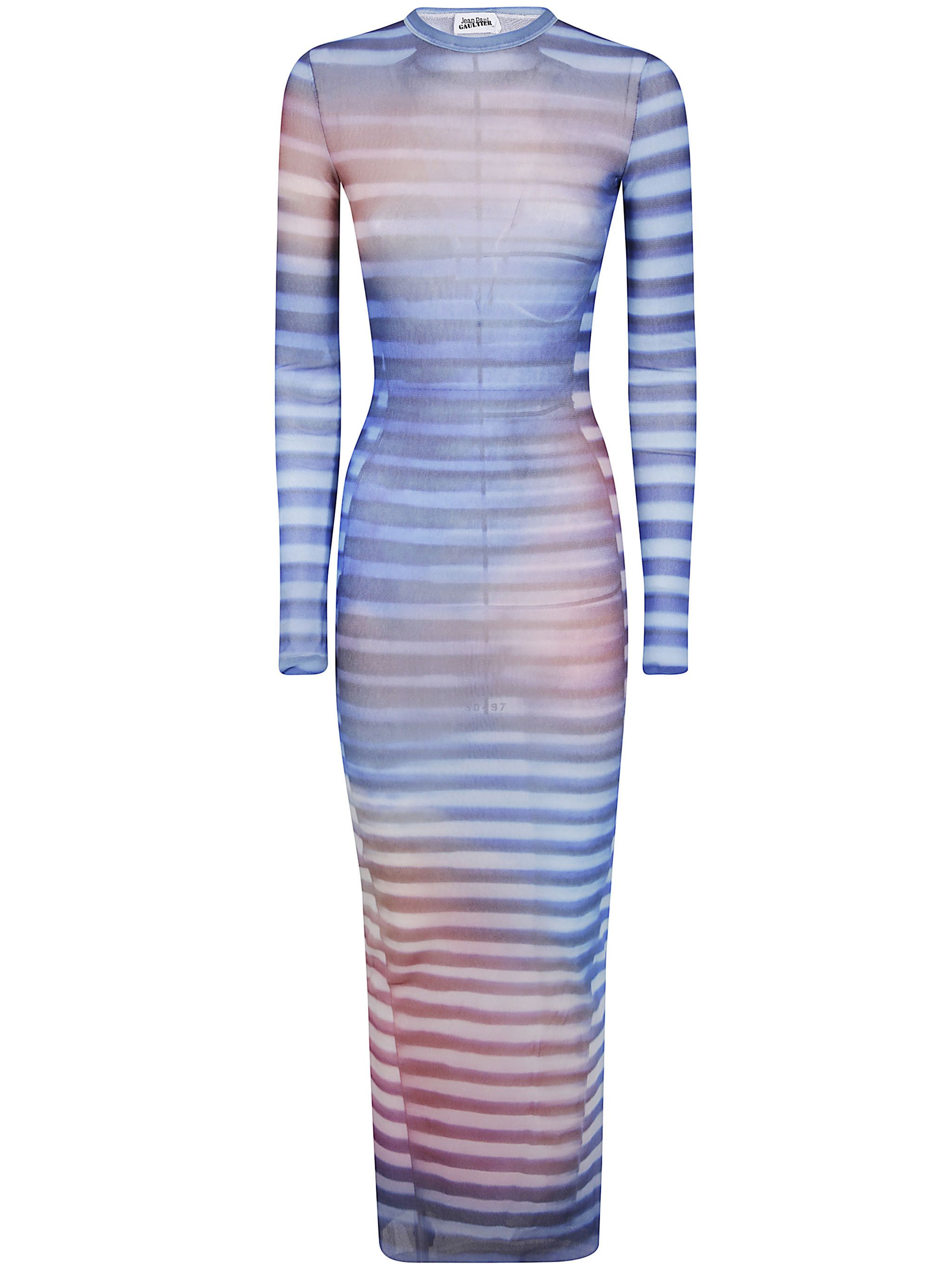 Jean Paul Gaultier MESH LONG DRESS PRINTED "AIR" Size XS / US 0-2 / IT 36-38 - 1 Thumbnail