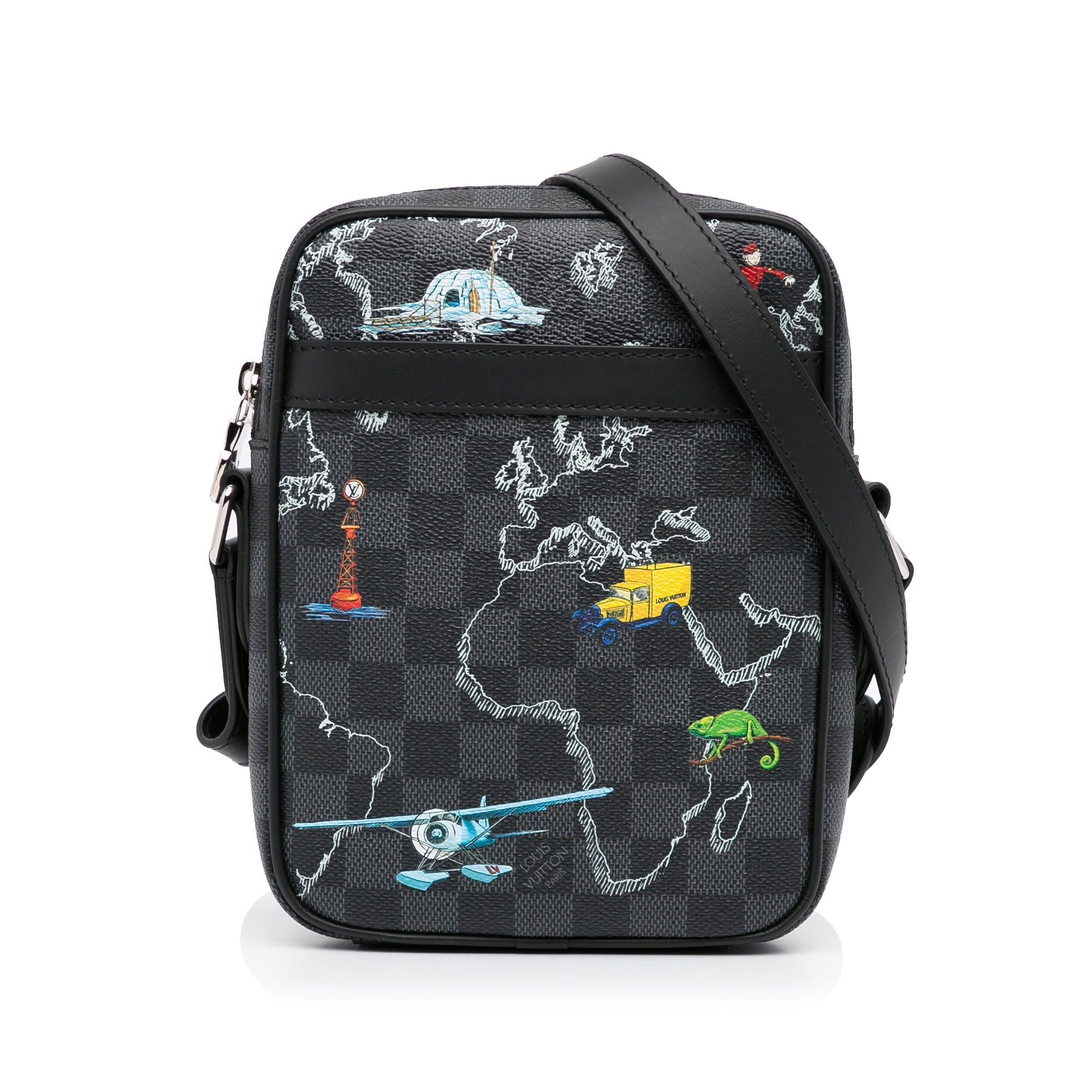 Louis Vuitton Louis Vuitton Damier Graphite Renaissance Map Danube Slim PM Black Size ONE SIZE - 1 Thumbnail