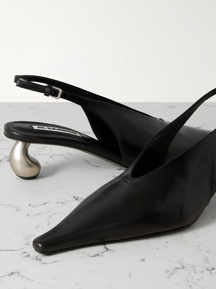 Jil Sander o1w1db10825 Slingback Heels in Black Size US 11 / IT 41 - 2 Thumbnail