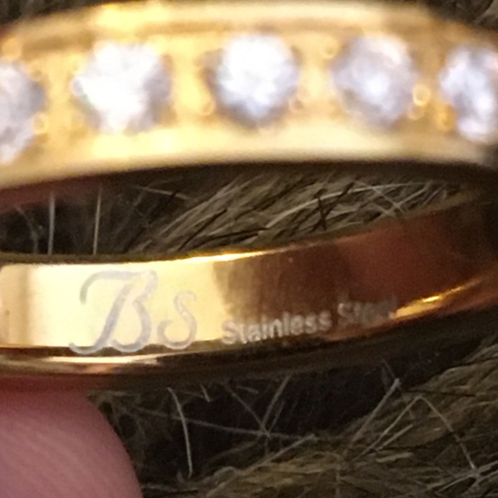 Jewelry Blue Steel stainless steel ion plated cz band ring Size ONE SIZE - 4 Thumbnail