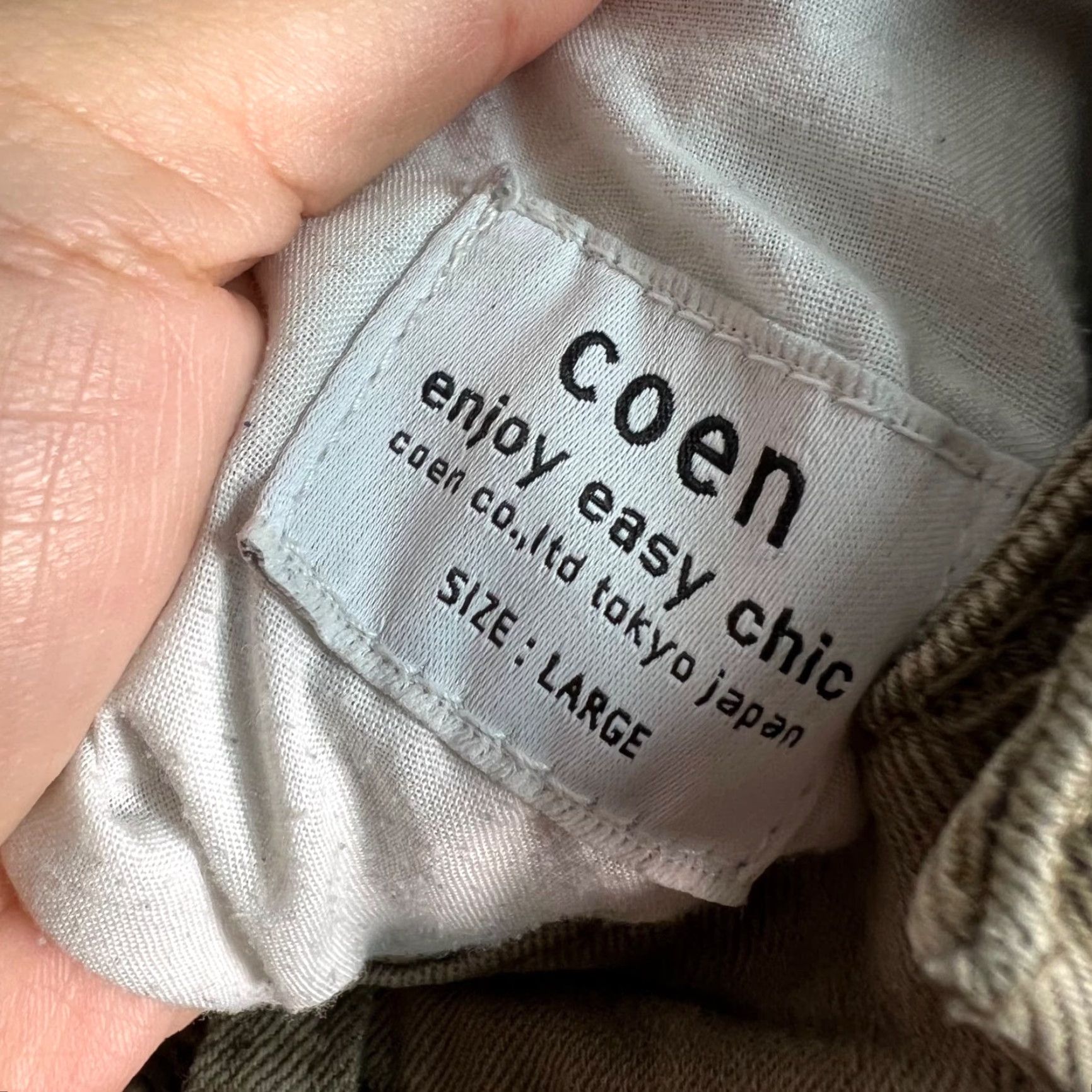 Olive Coen Jeans Women's Olive Green High-Waisted Tapered 26 in 5-Pocket Denim Cotton Blend Vintage No Size 36" / US 14 / IT 50 - 3 Thumbnail