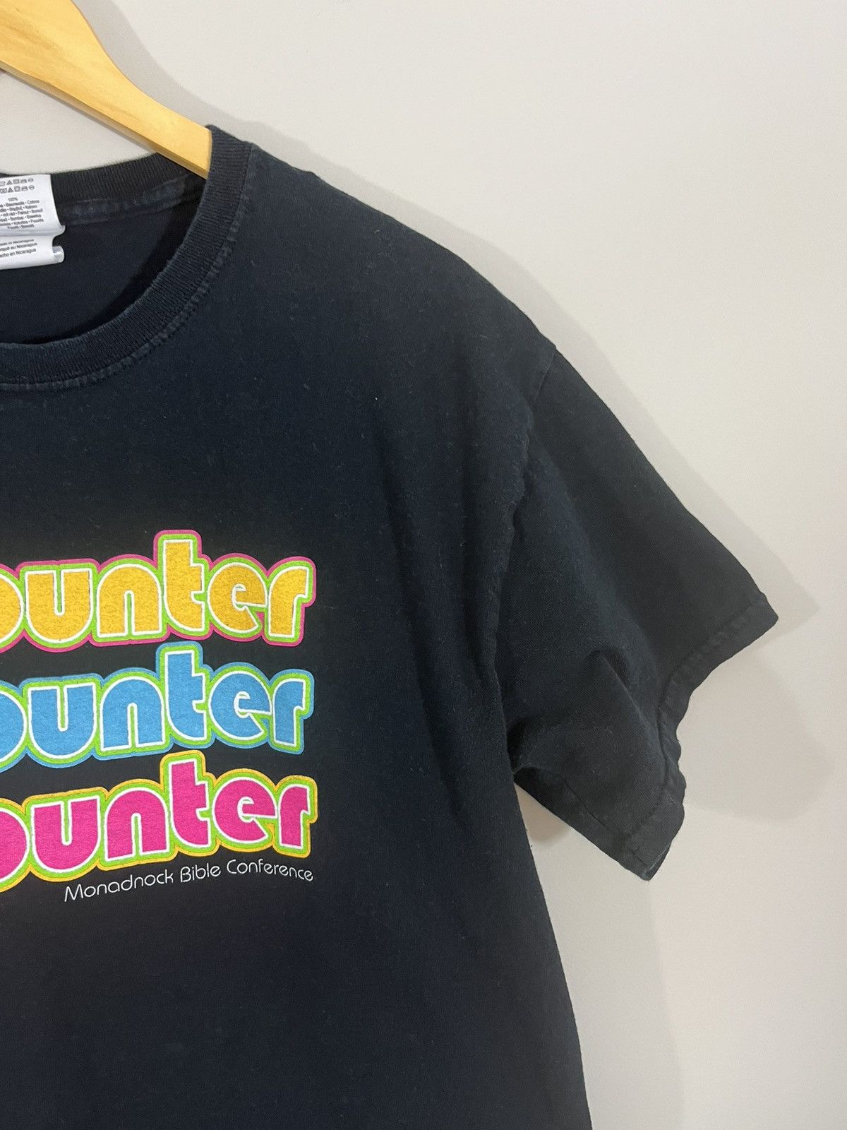 Vintage Encounter Faded Black Religious Tee Size US M / EU 48-50 / 2 - 4 Thumbnail