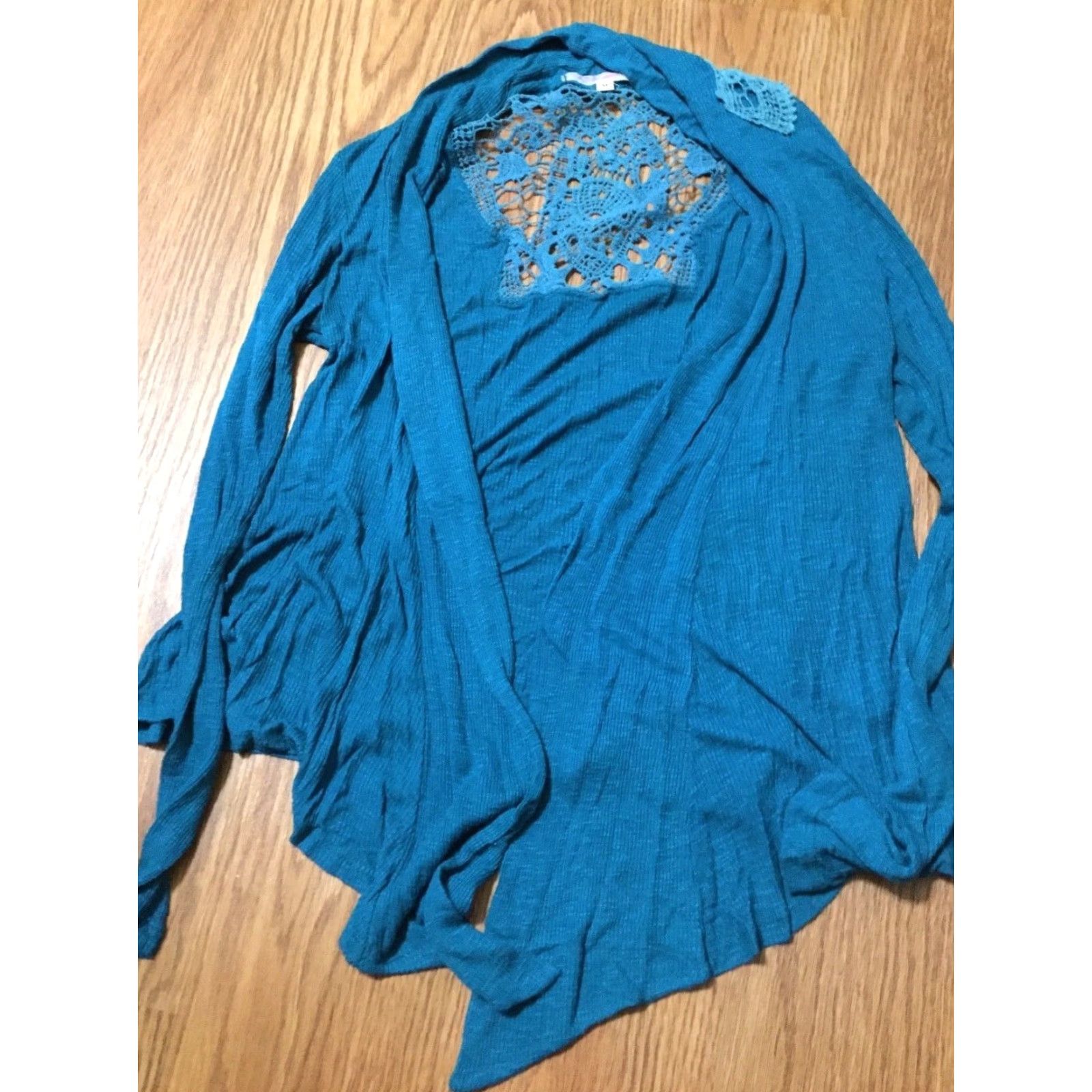 Altea VINTAGE Julie's Closet Maternity Cardigan Open-Front Teal Medium Women’s Size M / US 6-8 / IT 42-44 - 3 Thumbnail