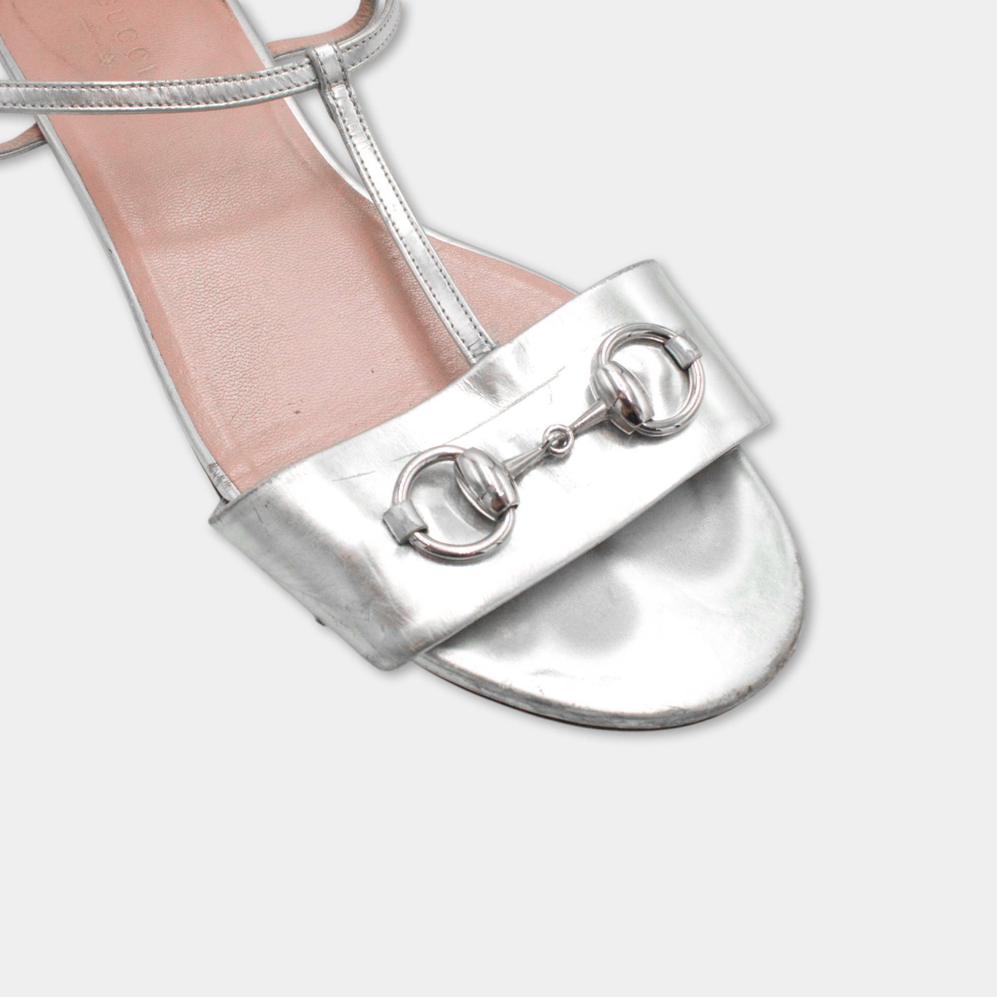Dolce & Gabbana Gucci Horsebit Silver Sandals Size US 8.5 / IT 38.5 - 2 Thumbnail