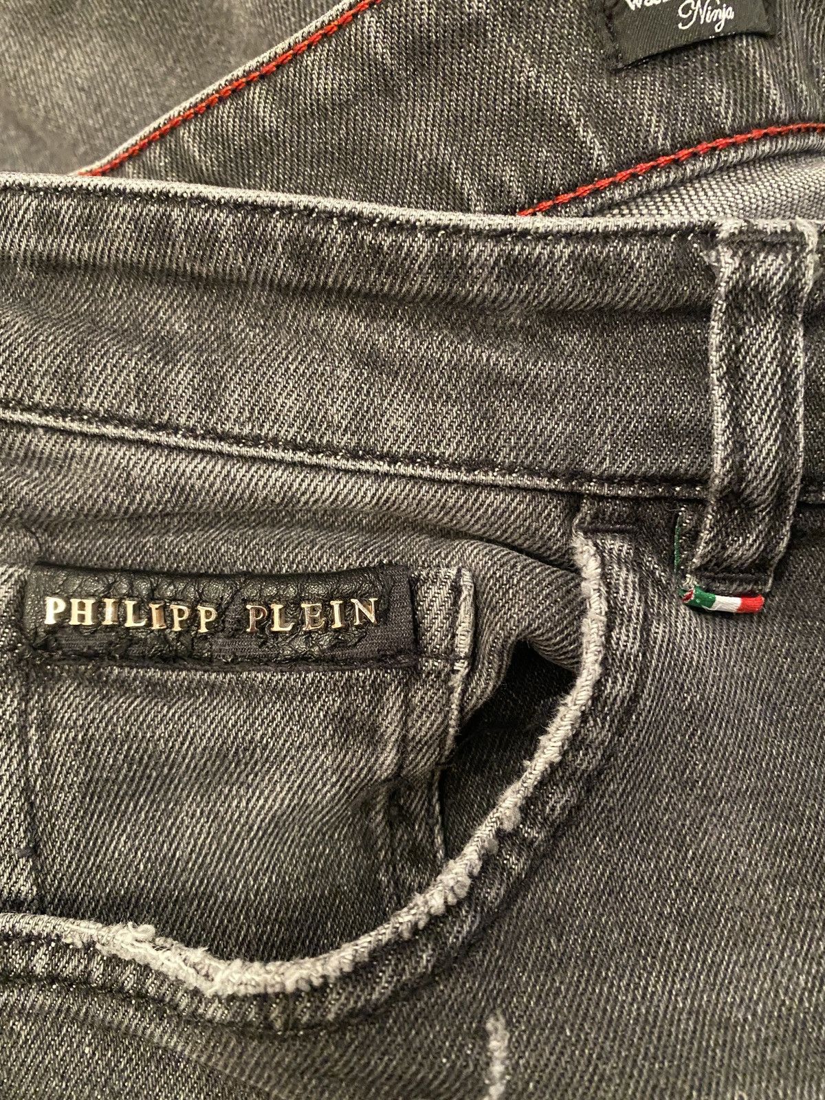 Other Philipp plein Luxury big skeleton drip denim jeans trousers Size US 32 / EU 48 - 6 Thumbnail