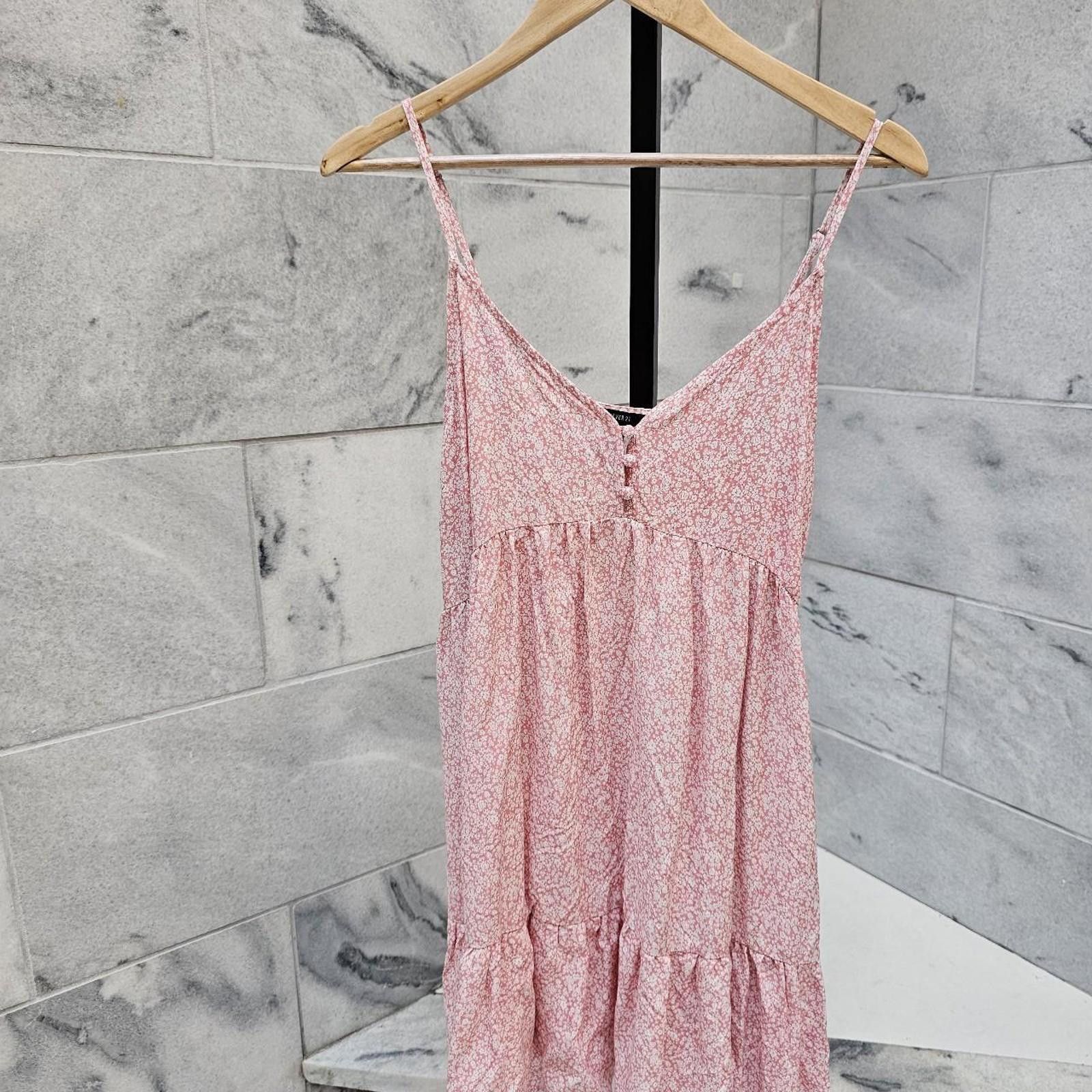 Forever 21 Forever 21 Women's White and Pink Floral Dress Size L / US 10 / IT 46 - 1 Thumbnail