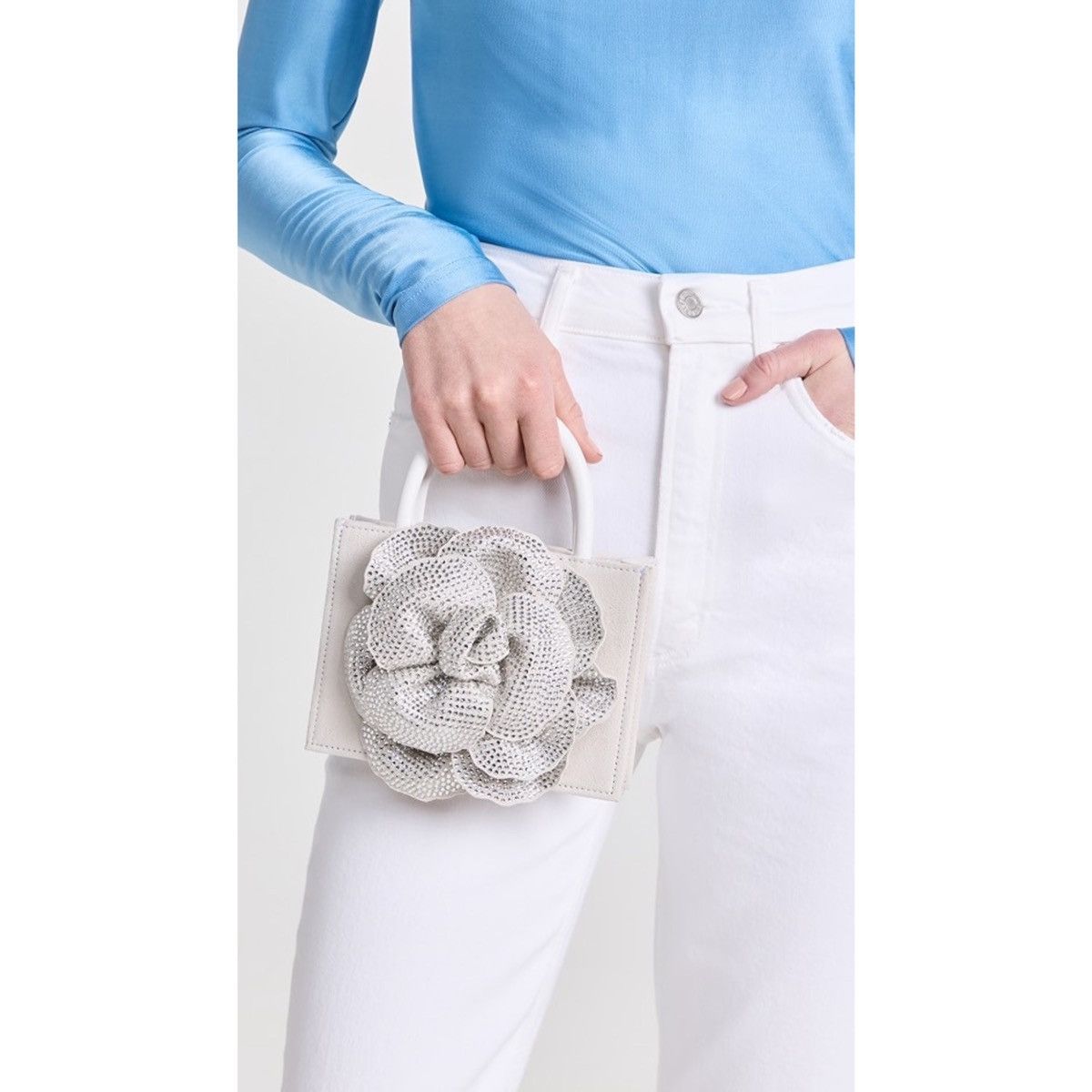 MACH & MACH Mach & Mach Crystal Flower Suede Bag Size ONE SIZE - 3 Thumbnail