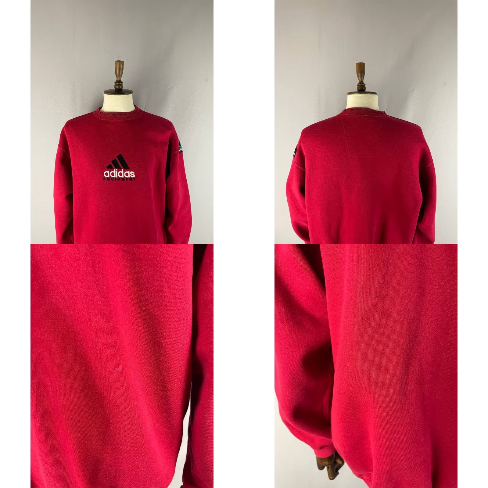 Adidas Adidas Sweatshirt Mens Size L Red Cotton Polyester Fleece Crew Neck Pullover Long Sleeve Activewear Supervised by Adidas Logo Size US L / EU 52-54 / 3 - 9 Thumbnail