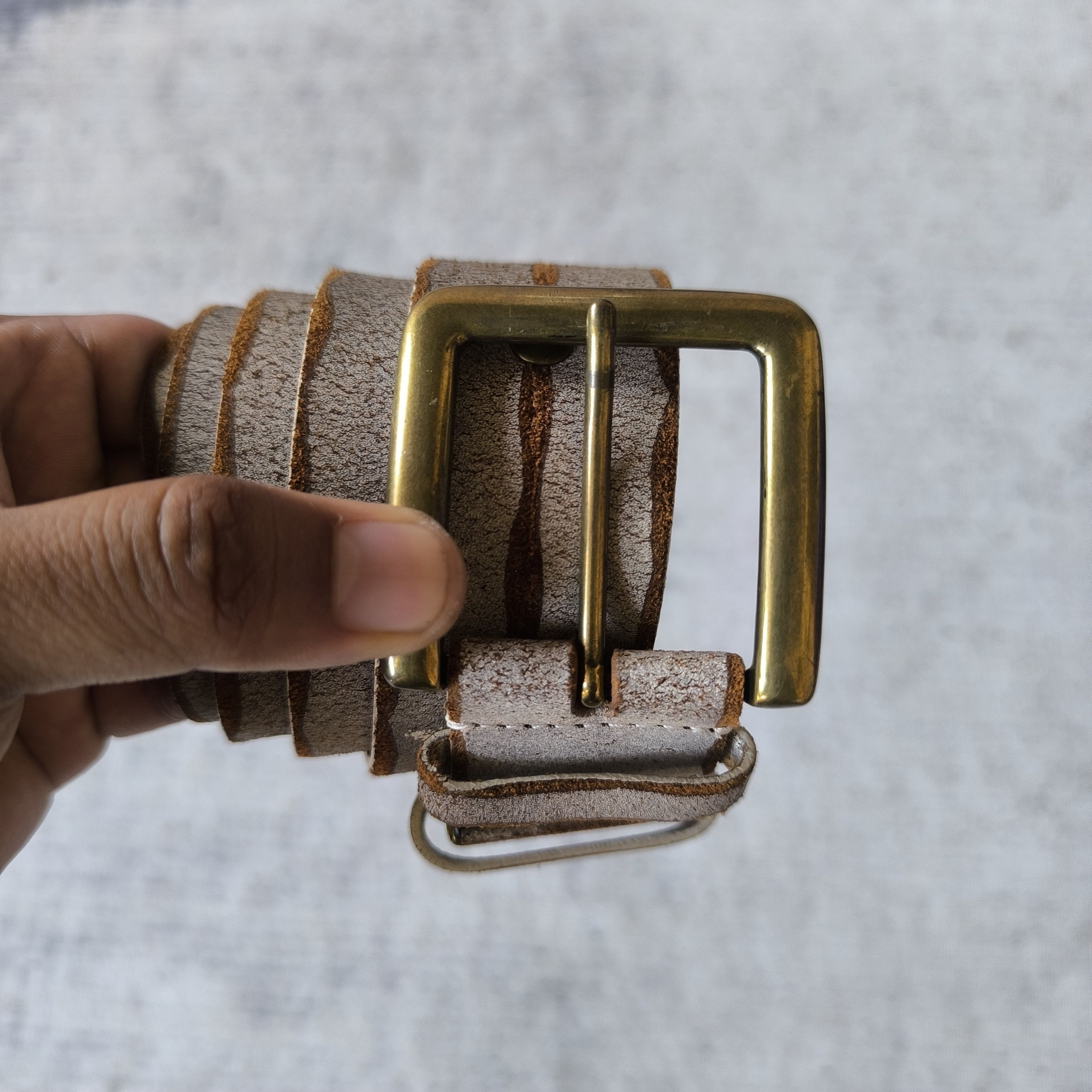 14th Addiction 💥 Solid brass stud punk style art soft leather belt Size ONE SIZE - 3 Thumbnail