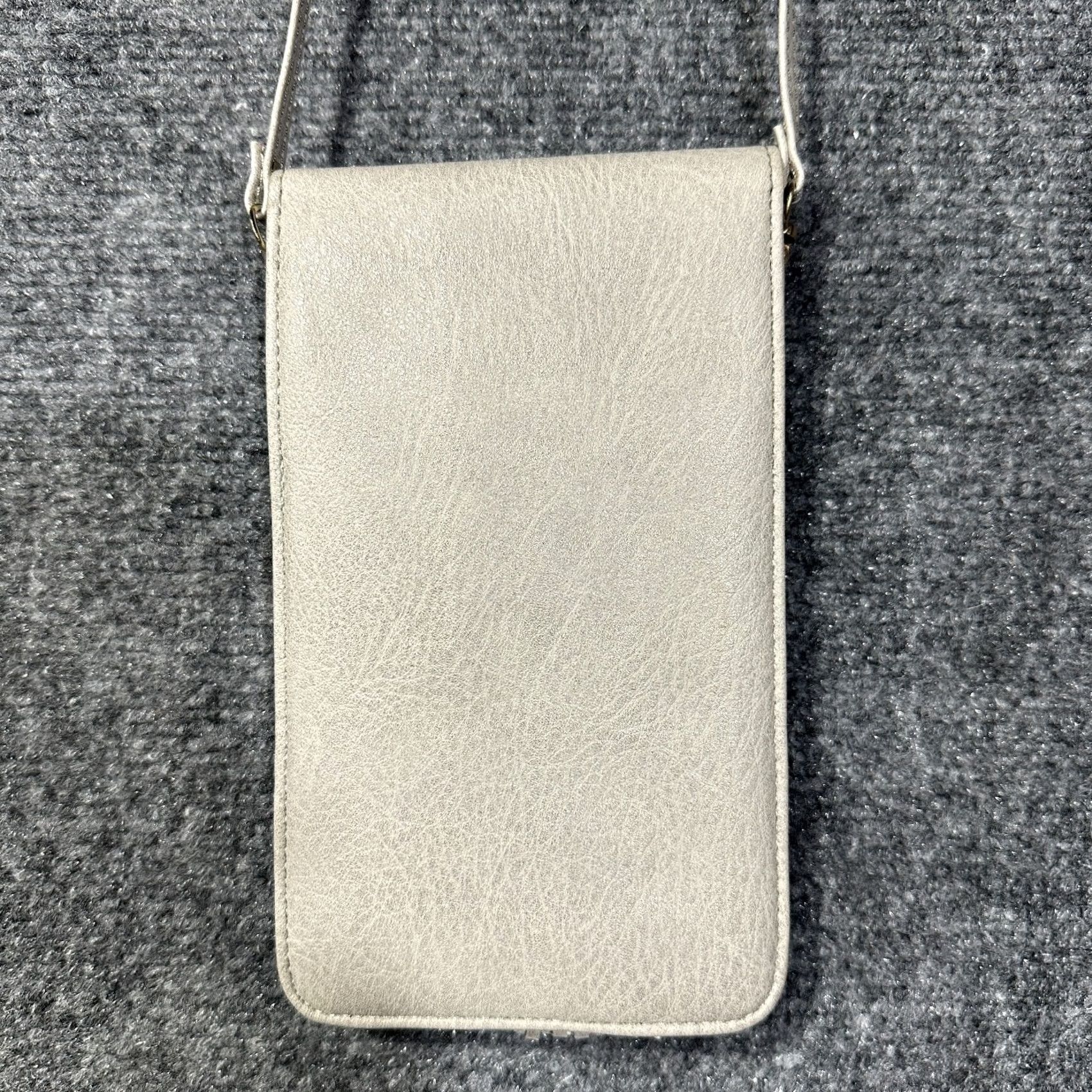 Vintage Crossbody Bag Purse on a String Gray Faux Leather Tassel Magnetic Closure Inner Pockets 4 x 7in Small Women Size ONE SIZE - 4 Thumbnail
