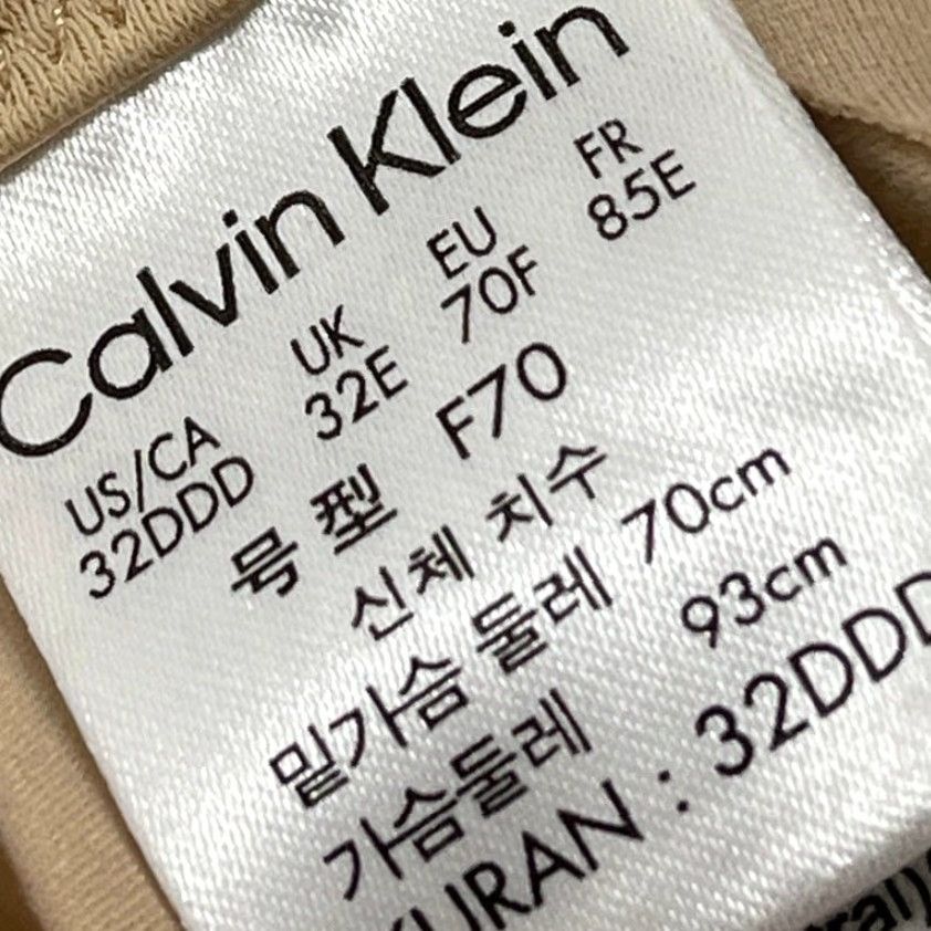 Calvin Klein Calvin Klein Bra 32DDD Underwire Tan Beige Solid Minimalist Capsule Wardrobe Womens Size ONE SIZE - 4 Thumbnail