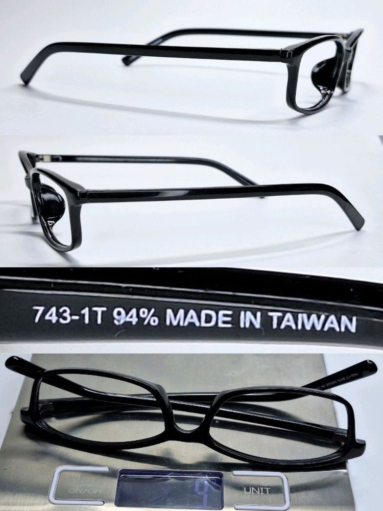 Other VINTAGE 743-1T Slim Black Square Frame Glasses Minimalist Size ONE SIZE - 9 Thumbnail