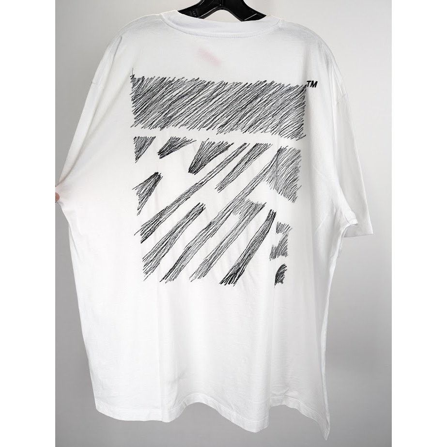Off-White o1rshd1 Scribble Diag Over S/S Tee in White/Black Size US M / EU 48-50 / 2 - 17 Thumbnail