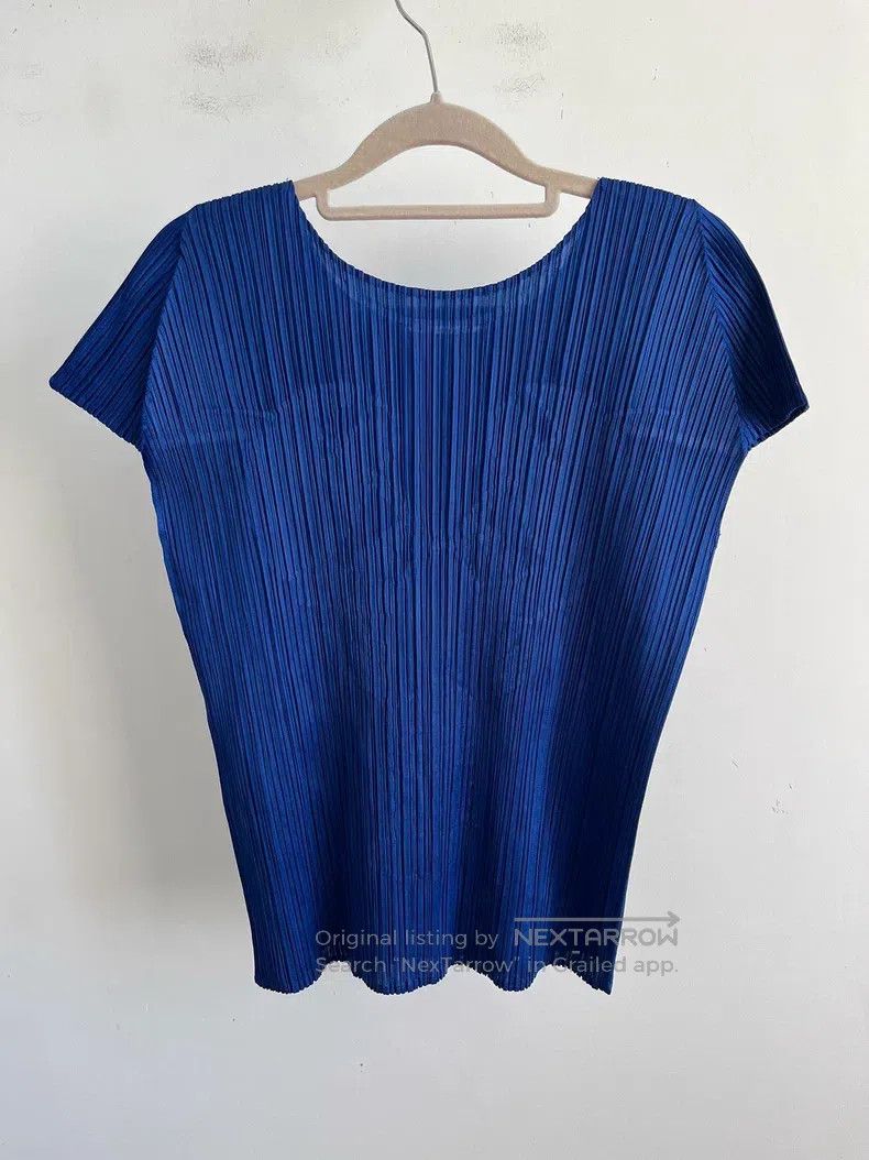 Issey Miyake Issey Miyake Blue Short Sleeve Size L / US 10 / IT 46 - 2 Thumbnail