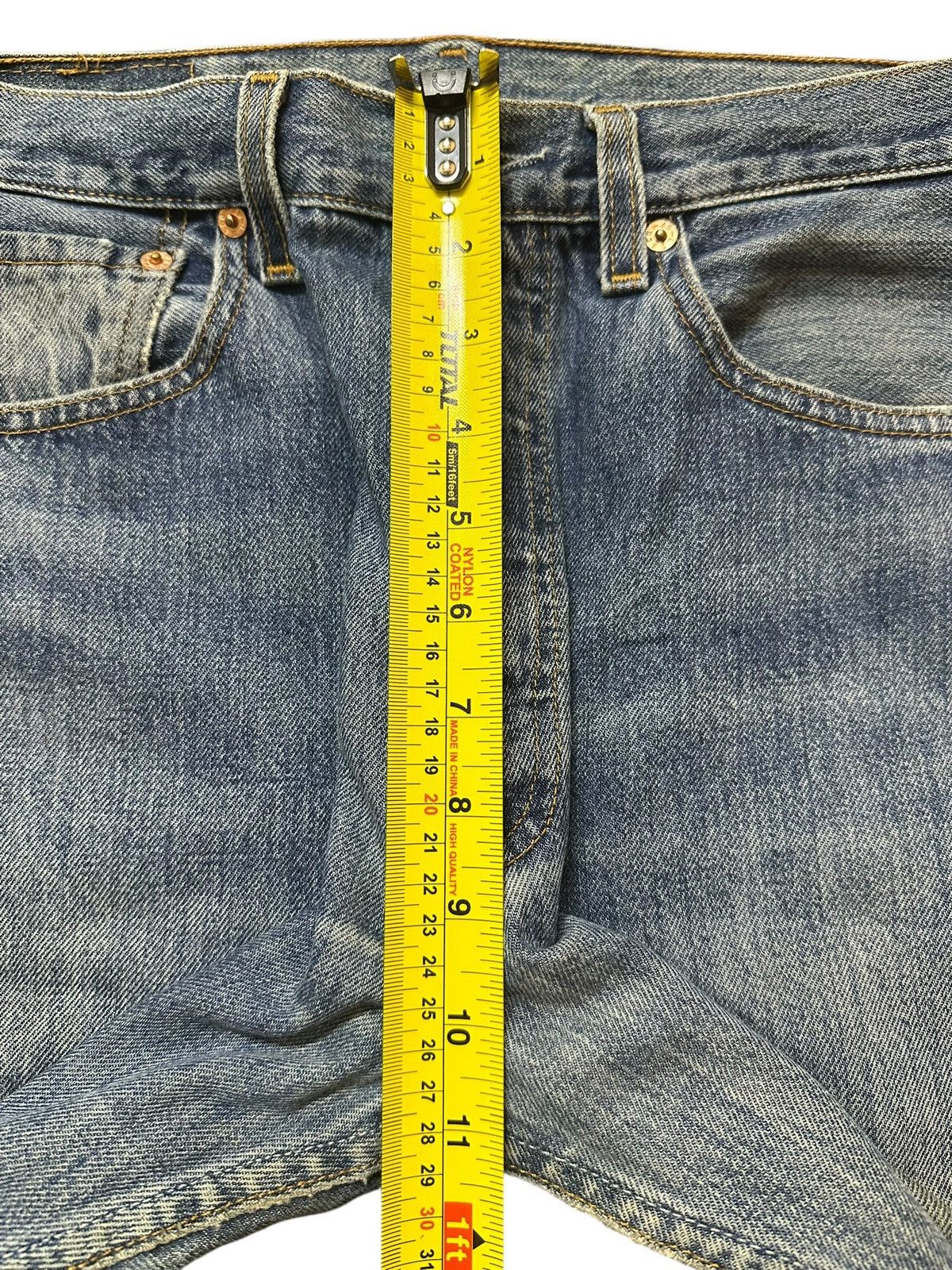 Levi's Vintage 90s Levis 501 Blue Faded Wash Distress Style Jeans Size US 31 - 16 Thumbnail