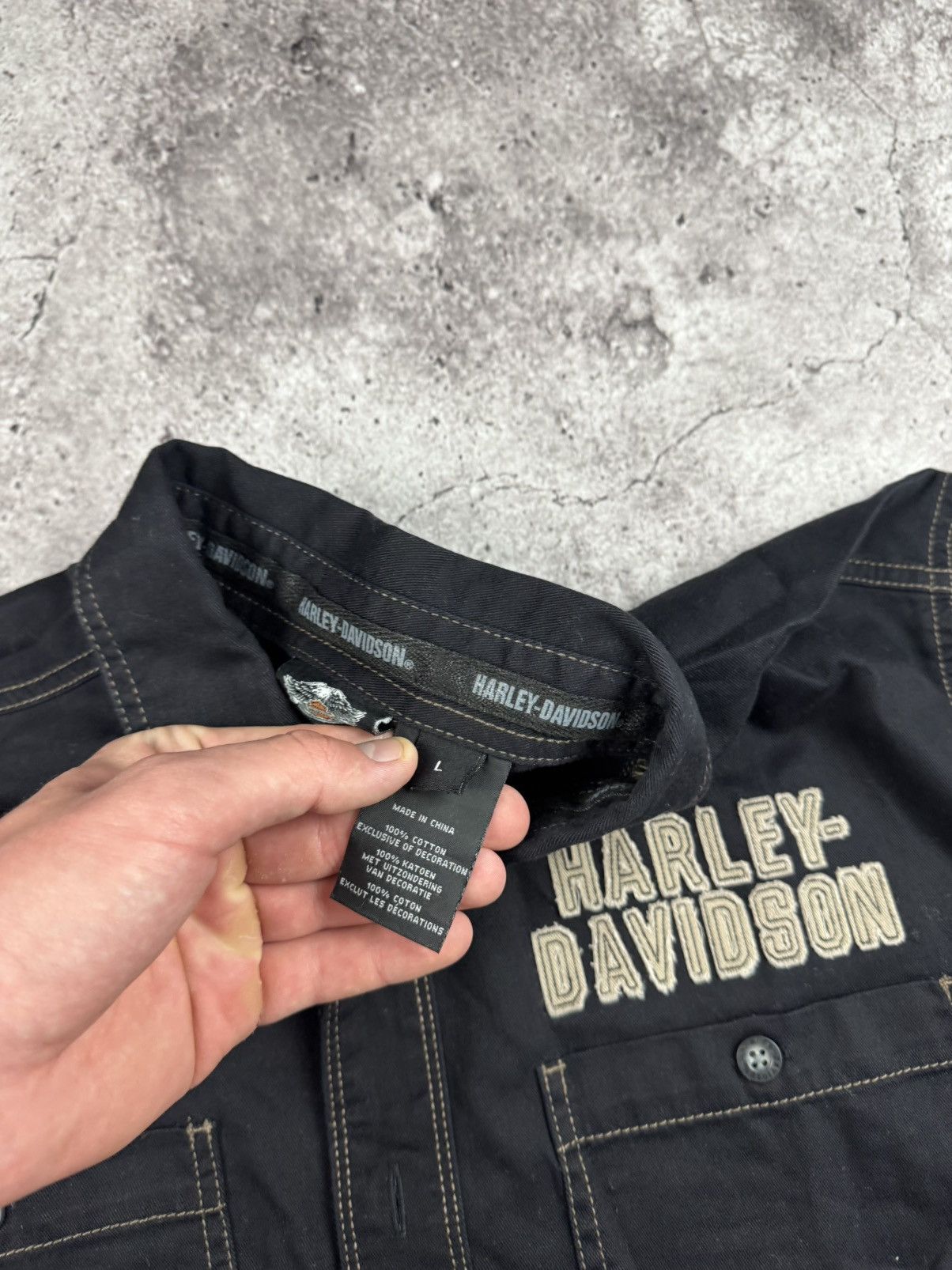 Harley Davidson Rare Vintage Shirt Harley Davidson racing black Eagle pocket Size US L / EU 52-54 / 3 - 9 Thumbnail