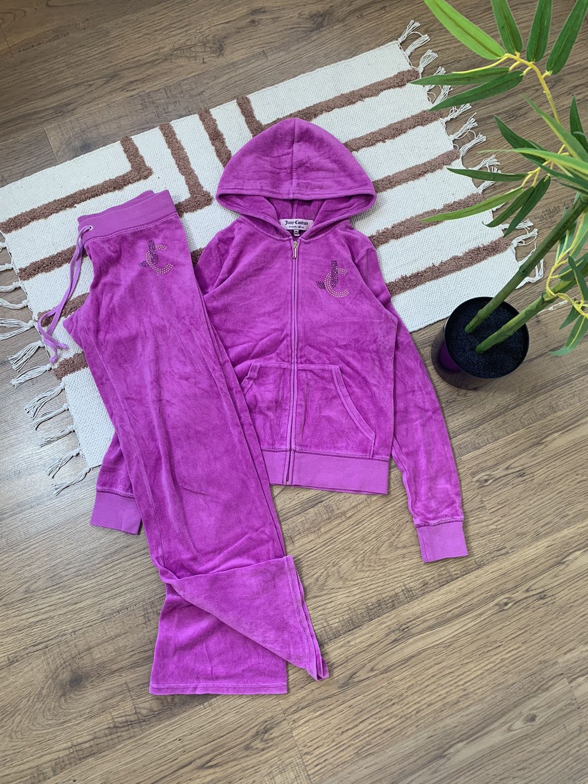 image of Vintage Velour Juicy Couture Y2K Style Tracksuit / Set in Purple, Women's (Size Small)