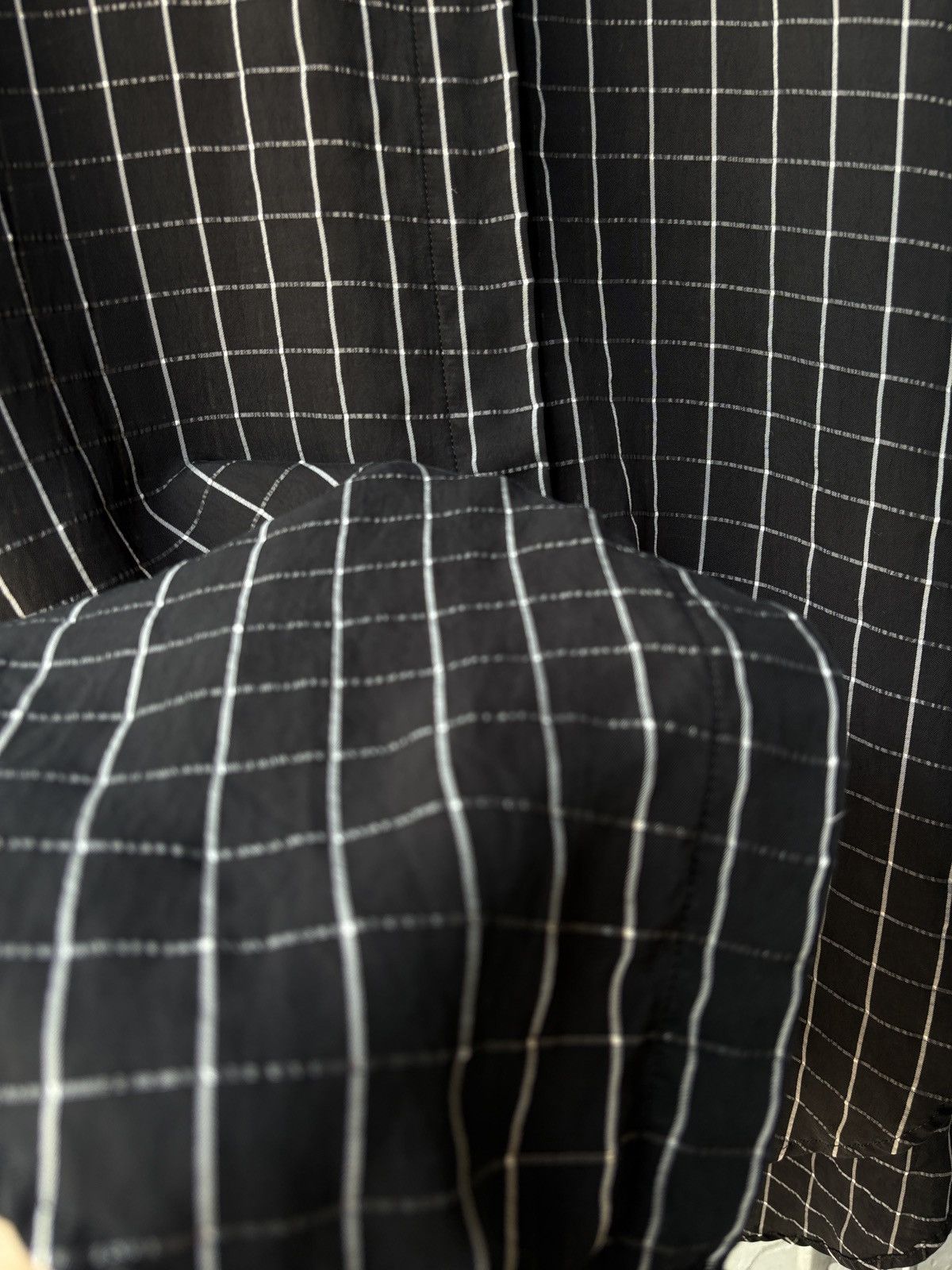 Y's × Yohji Yamamoto Y's Yohji Yamamoto grid black shirt dress. Size XS / US 0-2 / IT 36-38 - 14 Thumbnail