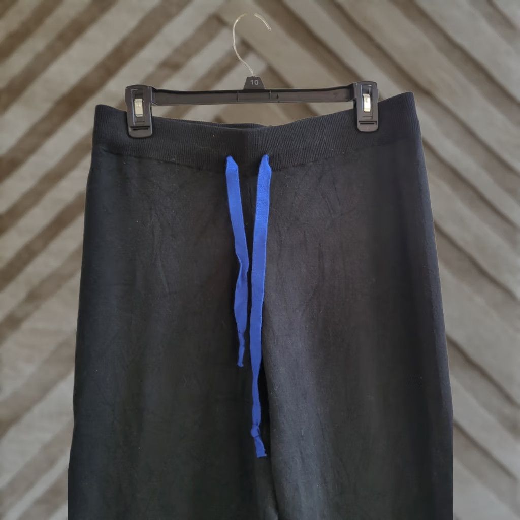 Vintage Popsugar Pants Leisure Knit Black Size L Regular Drawstring Pull-On Women Size 36" / US 14 / IT 50 - 1 Thumbnail