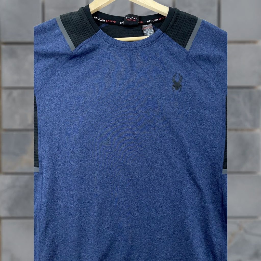 Spyder Spyder Active T Shirt Mens 4-Way Stretch Raglan Long Sleeve Dust Navy Heather XL M Size US M / EU 48-50 / 2 - 1 Thumbnail