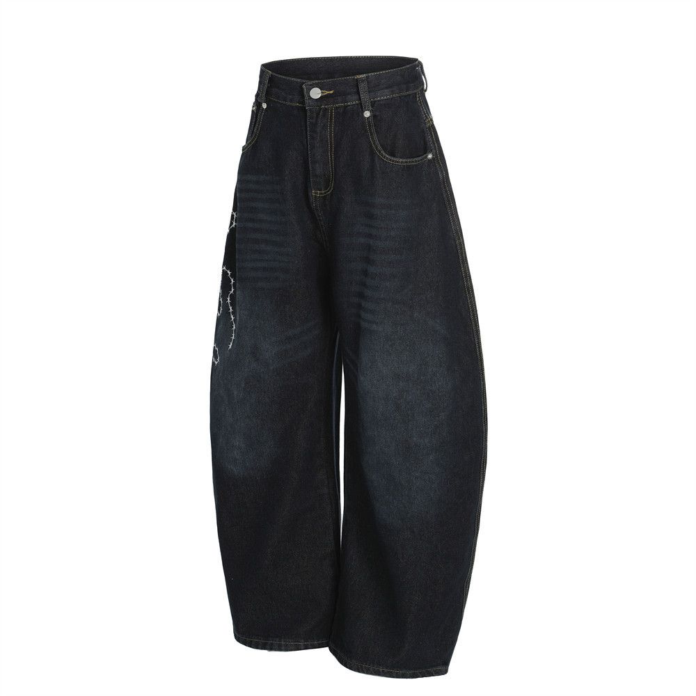 Japanese Brand Men's letter printed cargo washed distressed scimitar jeans Size US 32 / EU 48 - 3 Thumbnail