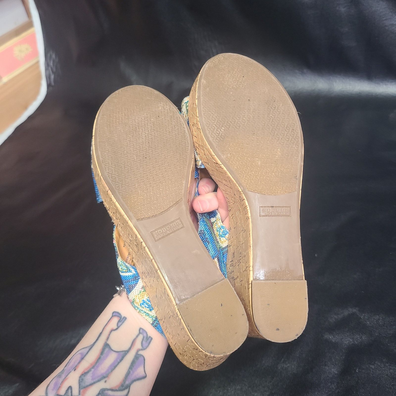 Sonoma Sonoma blue brown fabric wedges size 8 Size US 8 / IT 38 - 5 Thumbnail