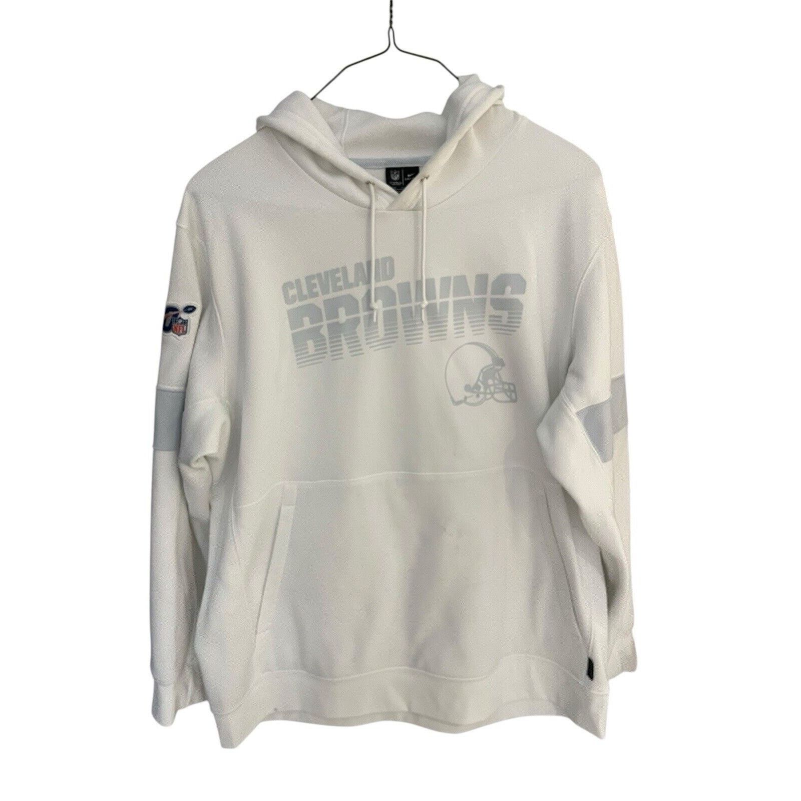 Nike Nike dri fit nfl mens 2XL Cleveland Browns white hoodie Size US XXL / EU 58 / 5 - 1 Thumbnail