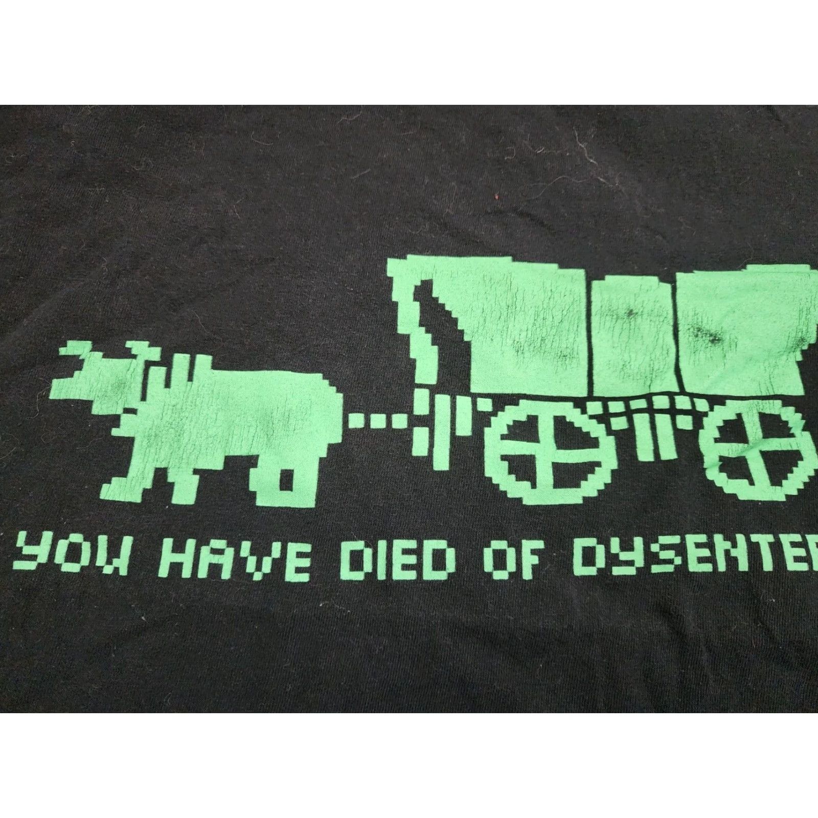 Etro Womens XL The Oregon Trail T-Shirt Black Retro Distressed Dysentery Size XL / US 12-14 / IT 48-50 - 4 Thumbnail
