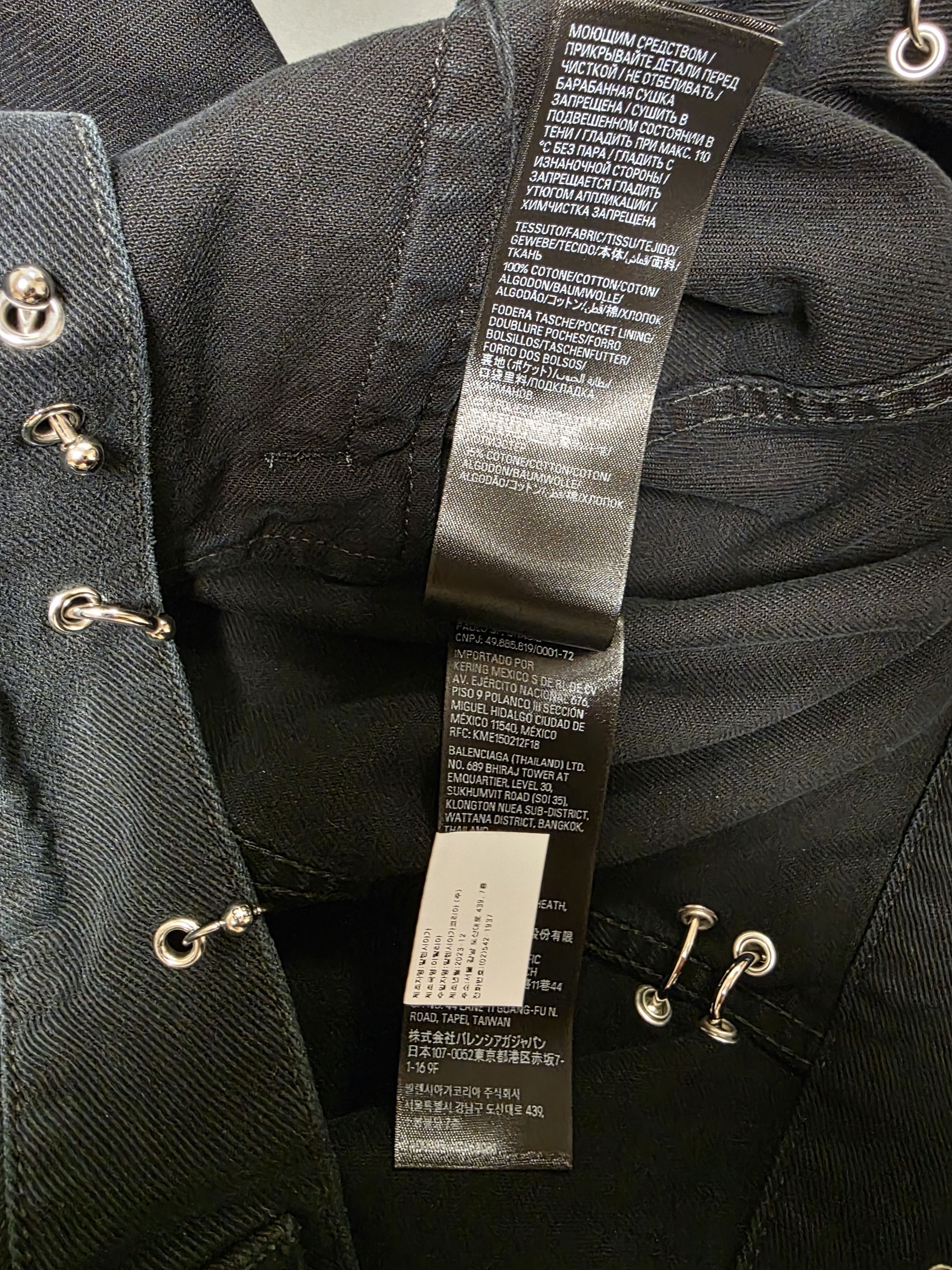 Balenciaga Balenciaga Pierced Denim Jacket Black size 1 Size US S / EU 44-46 / 1 - 4 Thumbnail