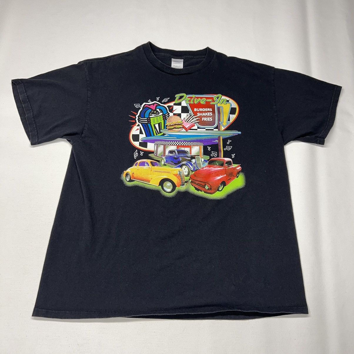 Delta × Vintage VTG Car Tee Shirt Black Hot Rod Classic Drive Thru Graphic Size US XL / EU 56 / 4 - 1 Thumbnail