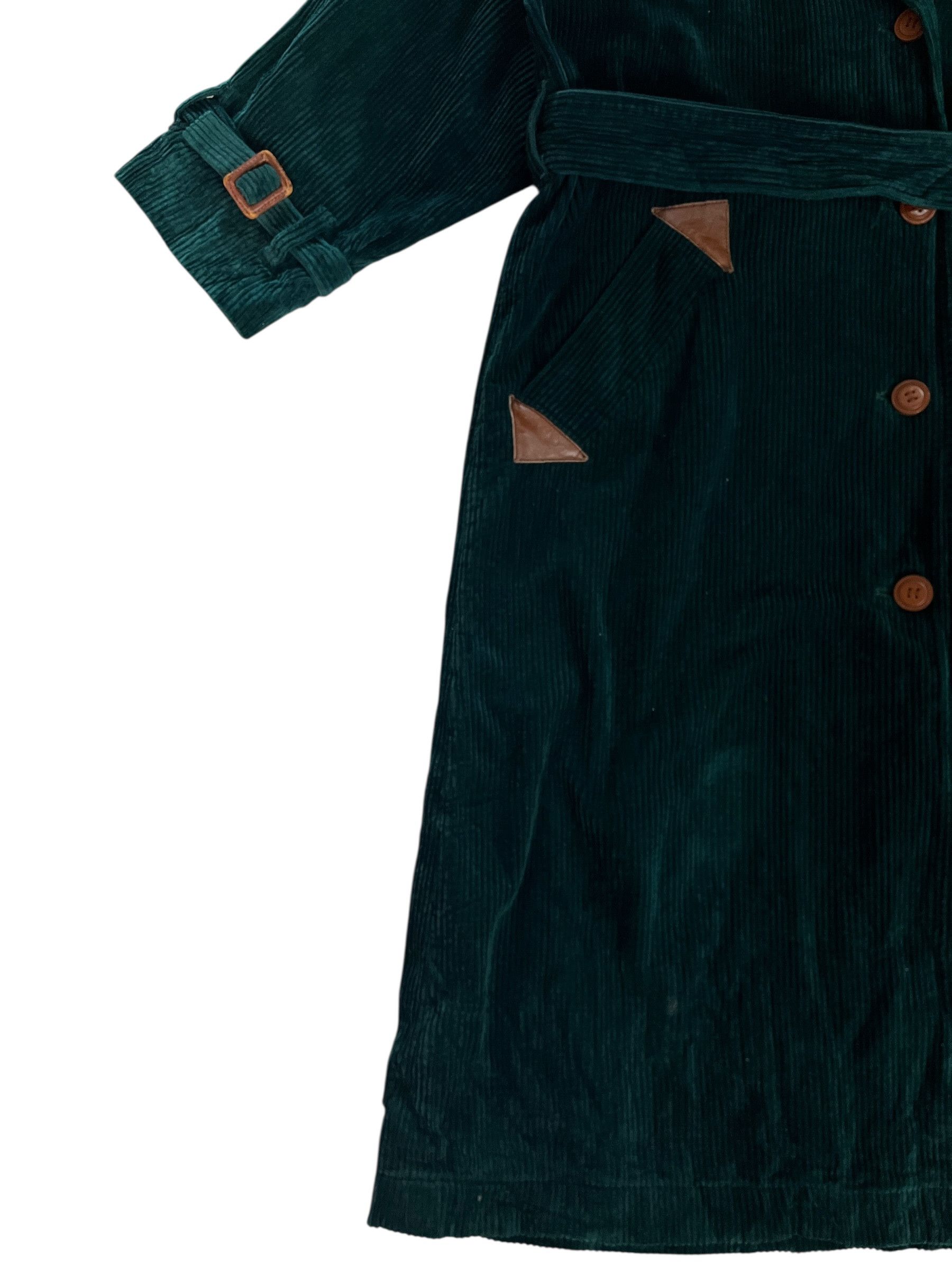 Issey Miyake Vintage 80s Issey Miyake Emerald Corduroy Trench Coat Size US M / EU 48-50 / 2 - 4 Thumbnail
