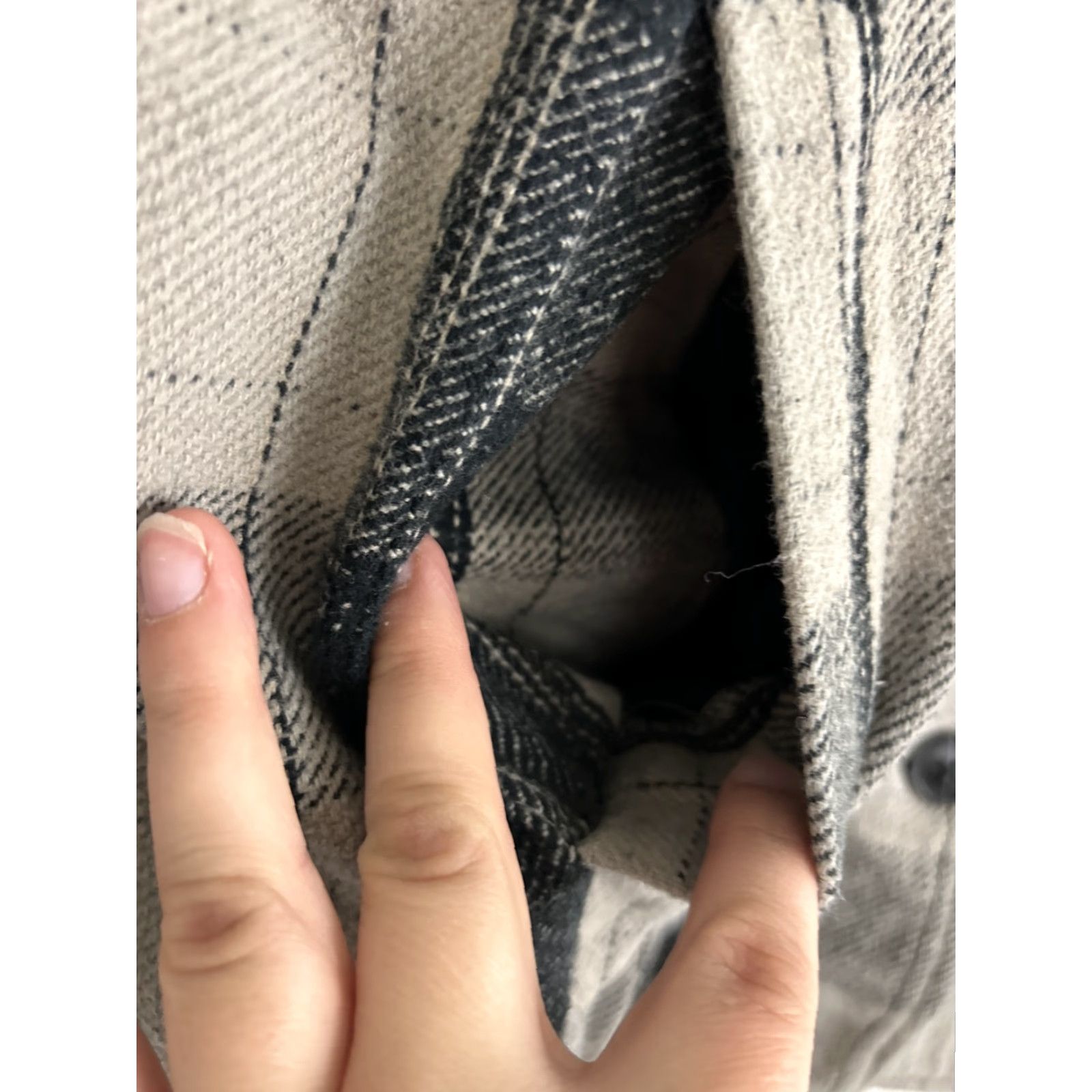 Lucky Brand Lucky Brand Women's Shirt Jacket Oversized Flannel Plaid Black Gray 100% Cotton Collared Button-Up Pockets Relaxed Size M - Gray - Vintage: No Size M / US 6-8 / IT 42-44 - 6 Thumbnail