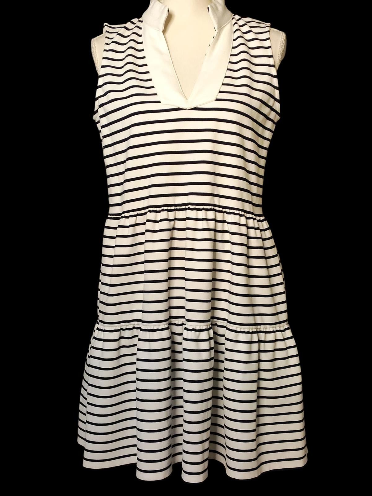 Other Eliza J Nautical Tiered Stripe Dress with V-Neck Collar Size M / US 6-8 / IT 42-44 - 3 Thumbnail