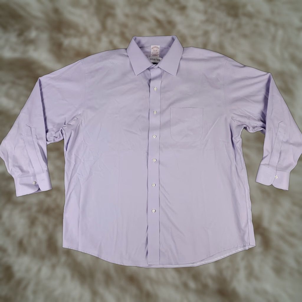Brooks Brothers VINTAGE Brooks Brothers Dress Shirt Men's 16.5 Purple Long Sleeve Business Formal Casual Modern Size 42R - 1 Thumbnail