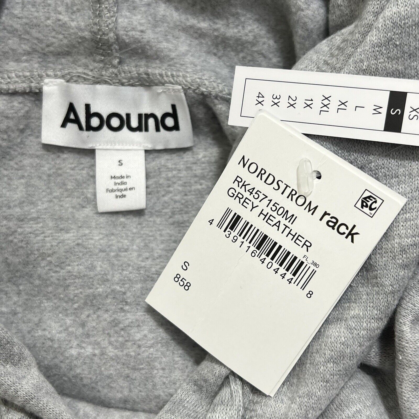 Nordstrom Abound Gray Black Pullover Long Sleeve Hoodie Sweatshirt Size S / US 4 / IT 40 - 8 Thumbnail