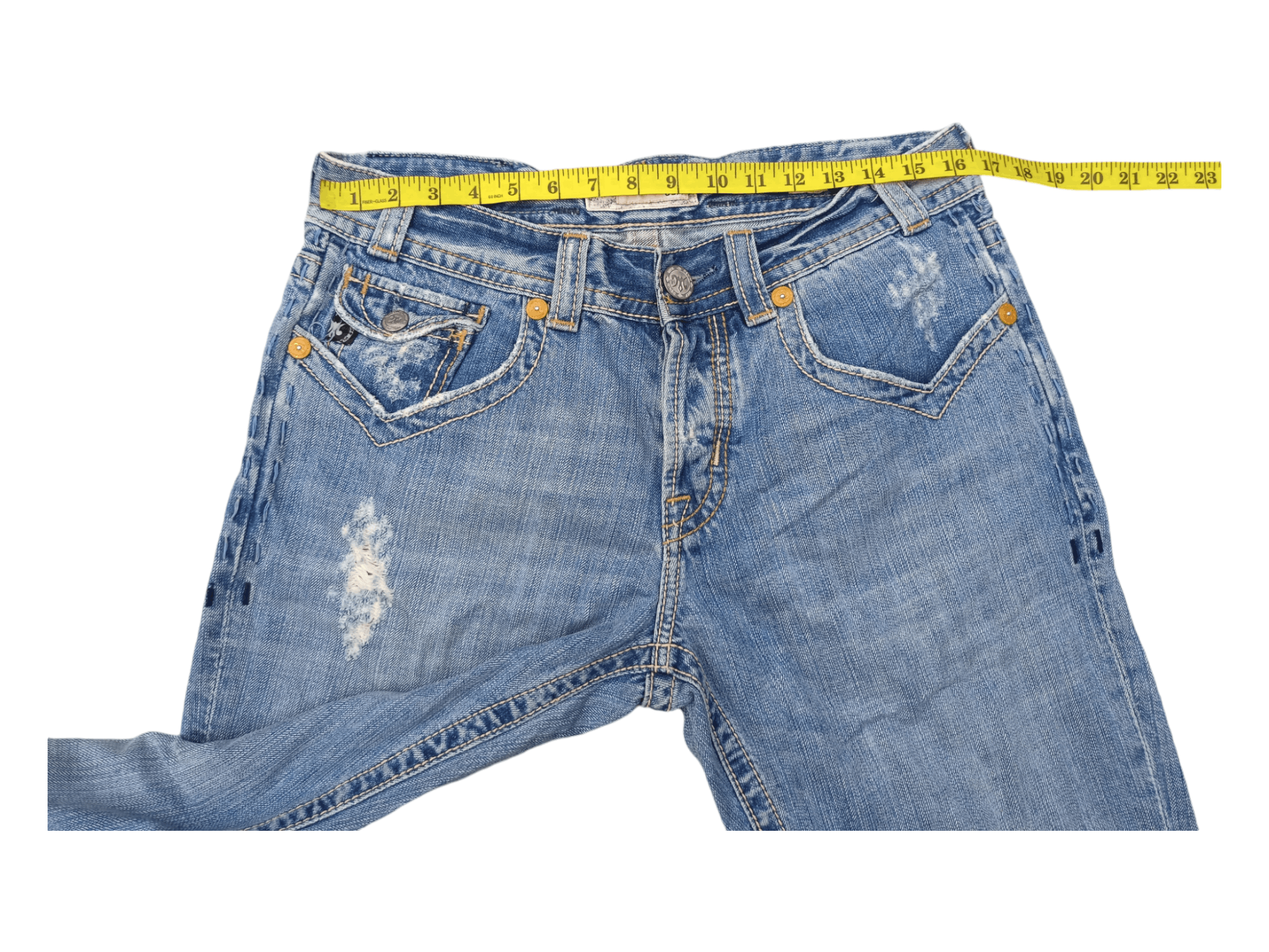 Mek Denim Vintage Mek Denim Distressed Sun Faded Jeans Size US 33 - 19 Thumbnail