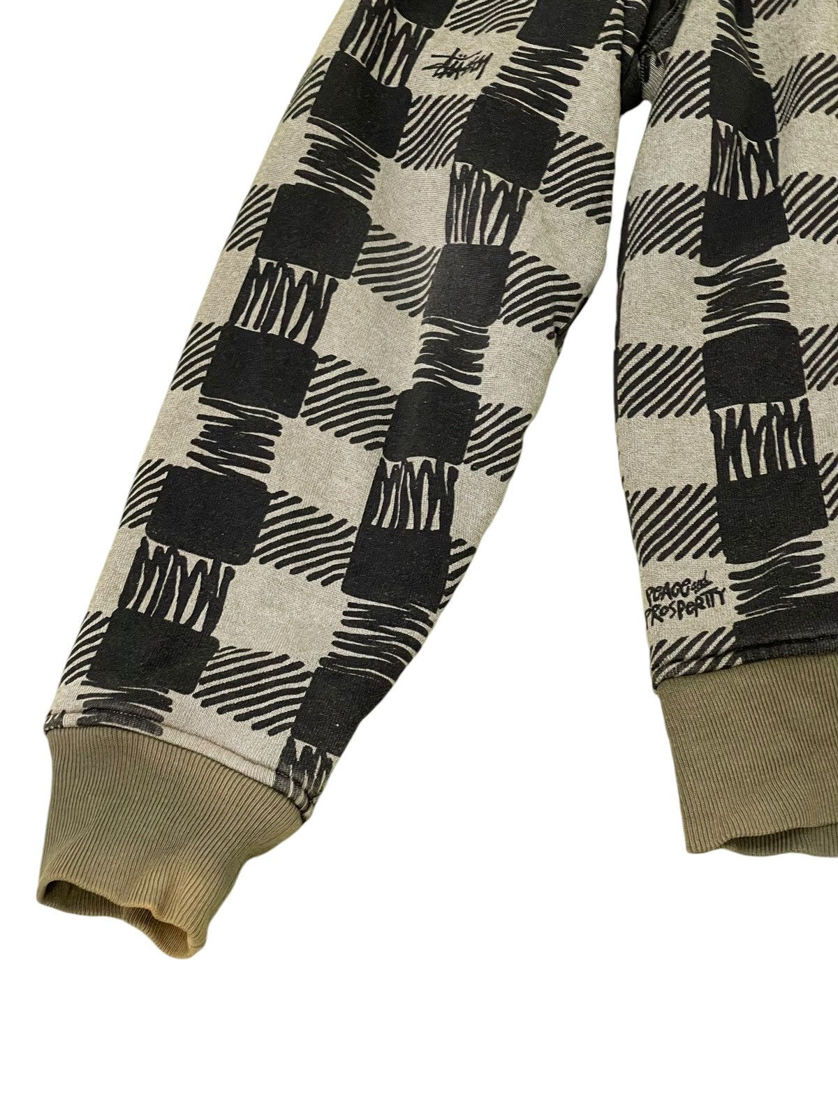 Japanese Brand Y2K Stussy Checker Varsity Jacket Sweatshirt 5🟩9 Size US L / EU 52-54 / 3 - 12 Thumbnail