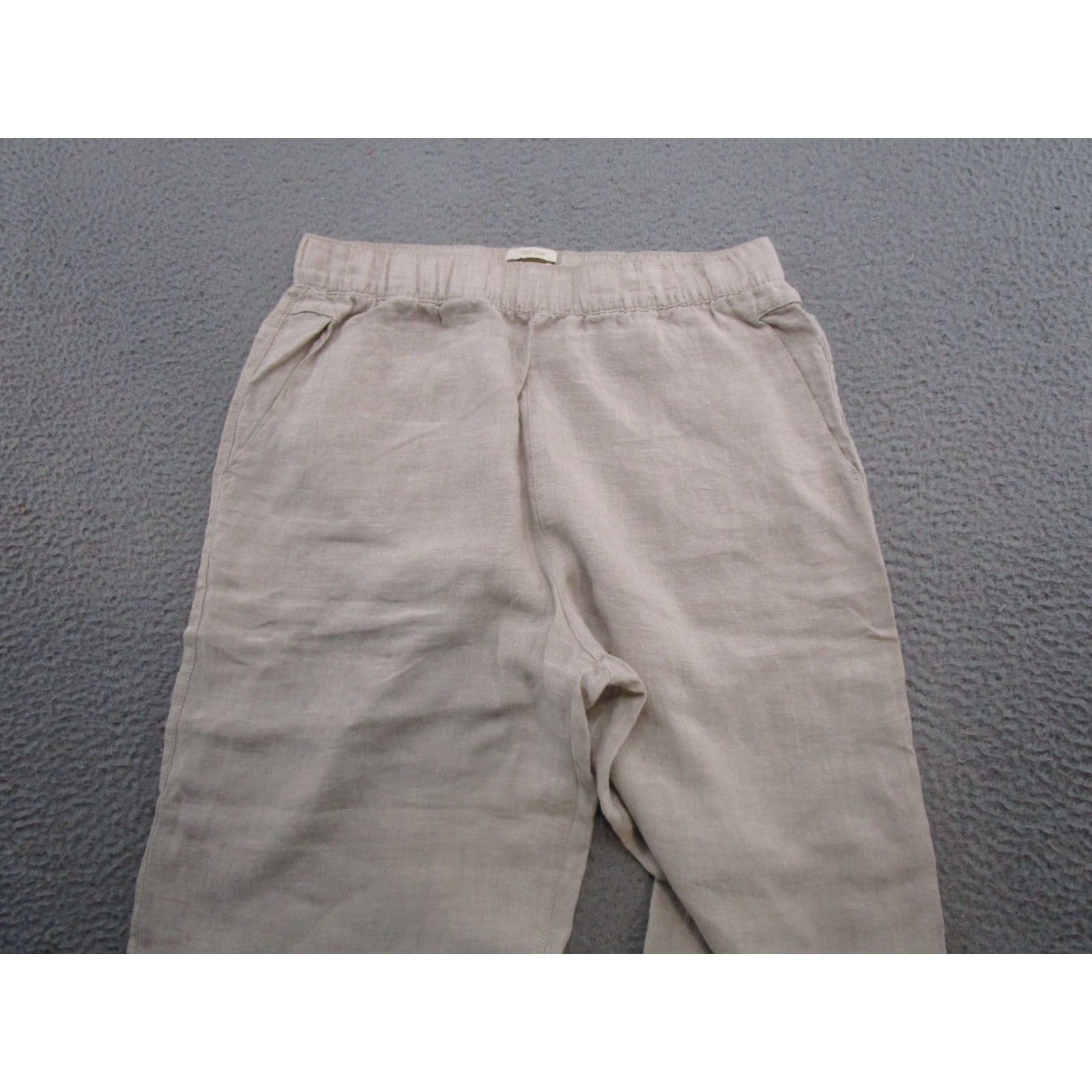 Cynthia Rowley Cynthia Rowley Pants Wide Leg Elastic Waist Linen Beige 100% Linen Size L Beach Womens Fashion Spring Summer Fall Wide-Leg Jeans? Size 36" / US 14 / IT 50 - 3 Thumbnail