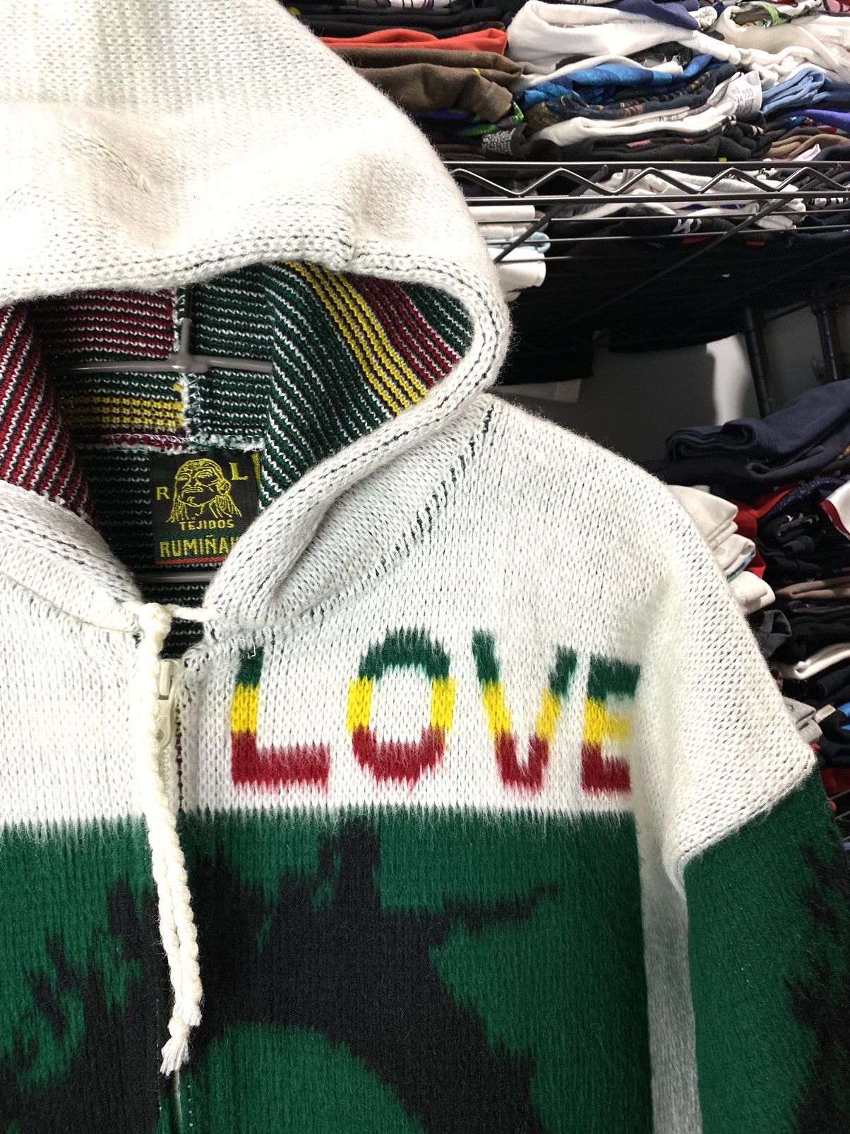 Bob Marley 💥Rare! Vintage Bob Marley Full Knit Heavy Hoodie Jacket Size US L / EU 52-54 / 3 - 7 Thumbnail
