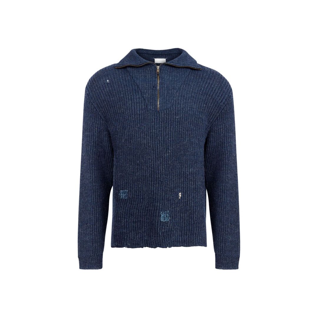 oc11z0925 Summer Shetland Sweater in Blue