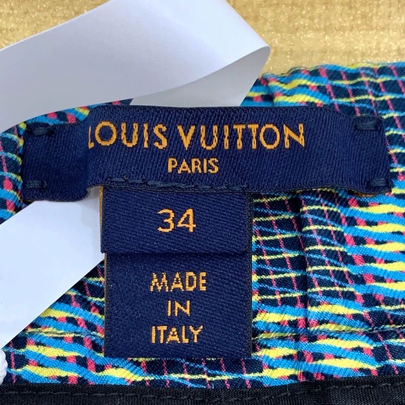 Louis Vuitton Logo twill checkerboard color-block mulberry