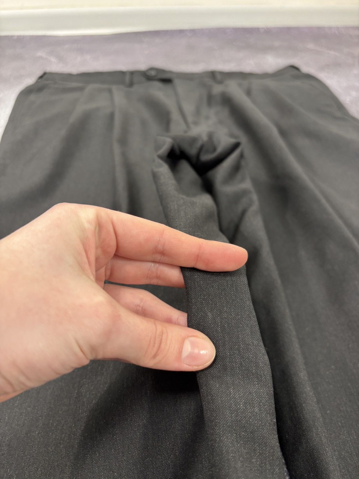Corneliani Corneliani Men’s Charcoal Black Pleated Wool Dress Pants Size US 36 / EU 52 - 6 Thumbnail
