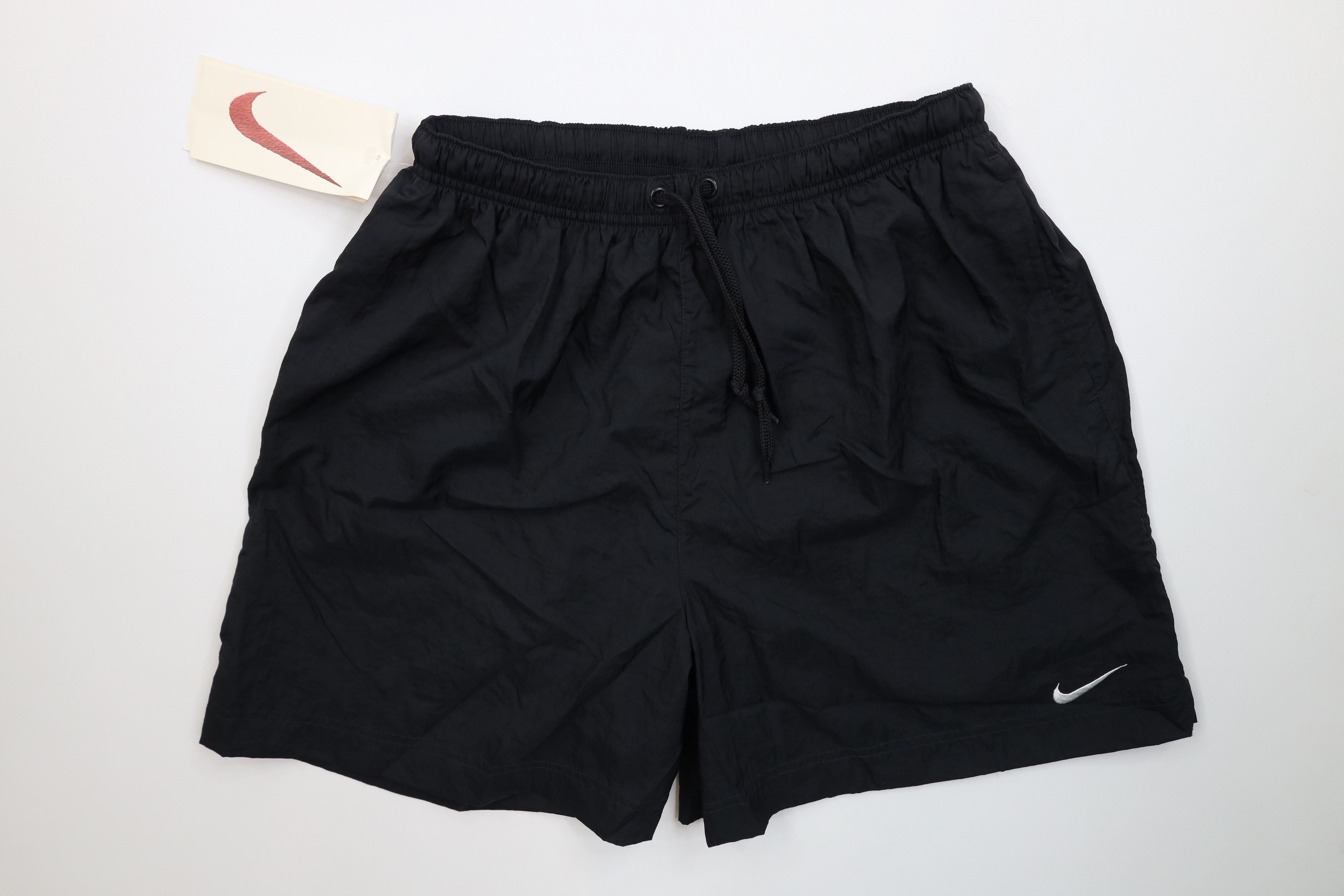 Nike Deadstock Vintage 90s Nike Mini Swoosh Soccer Shorts Black Size 26" / US 2 / IT 38 - 1 Thumbnail
