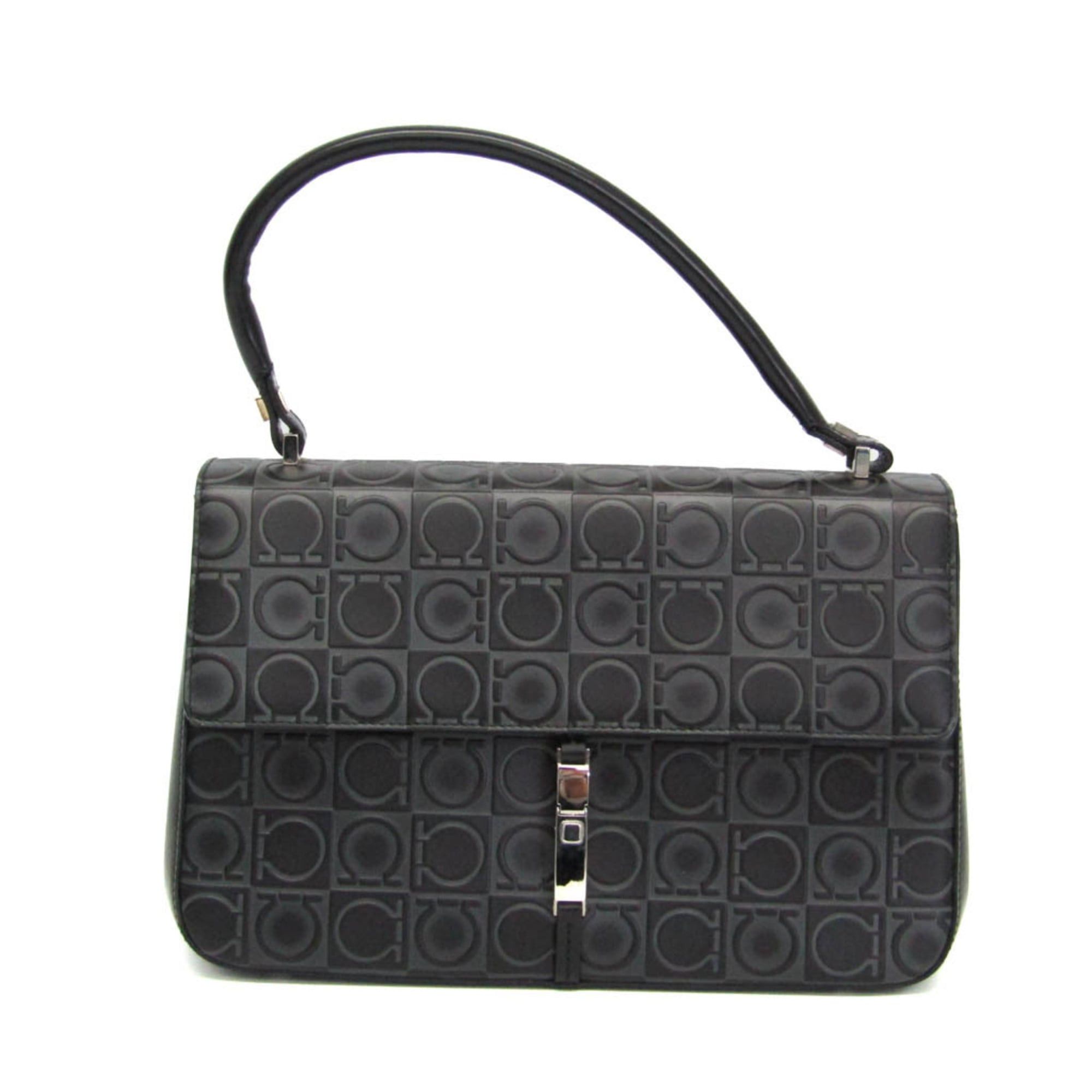 Salvatore Ferragamo Salvatore Ferragamo Gancini DY-21 1258 Women's Leather Handbag Black Size ONE SIZE - 1 Thumbnail