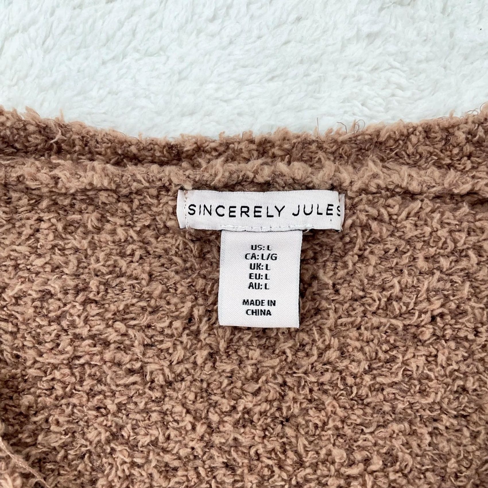 Vintage Sincerely Jules Cardigan Sweater Velvety Fleece Brown L Women’s Casual Long Sleeve Button Front 100% Polyester Regular Fit Knit Vintage? No Size L / US 10 / IT 46 - 7 Thumbnail